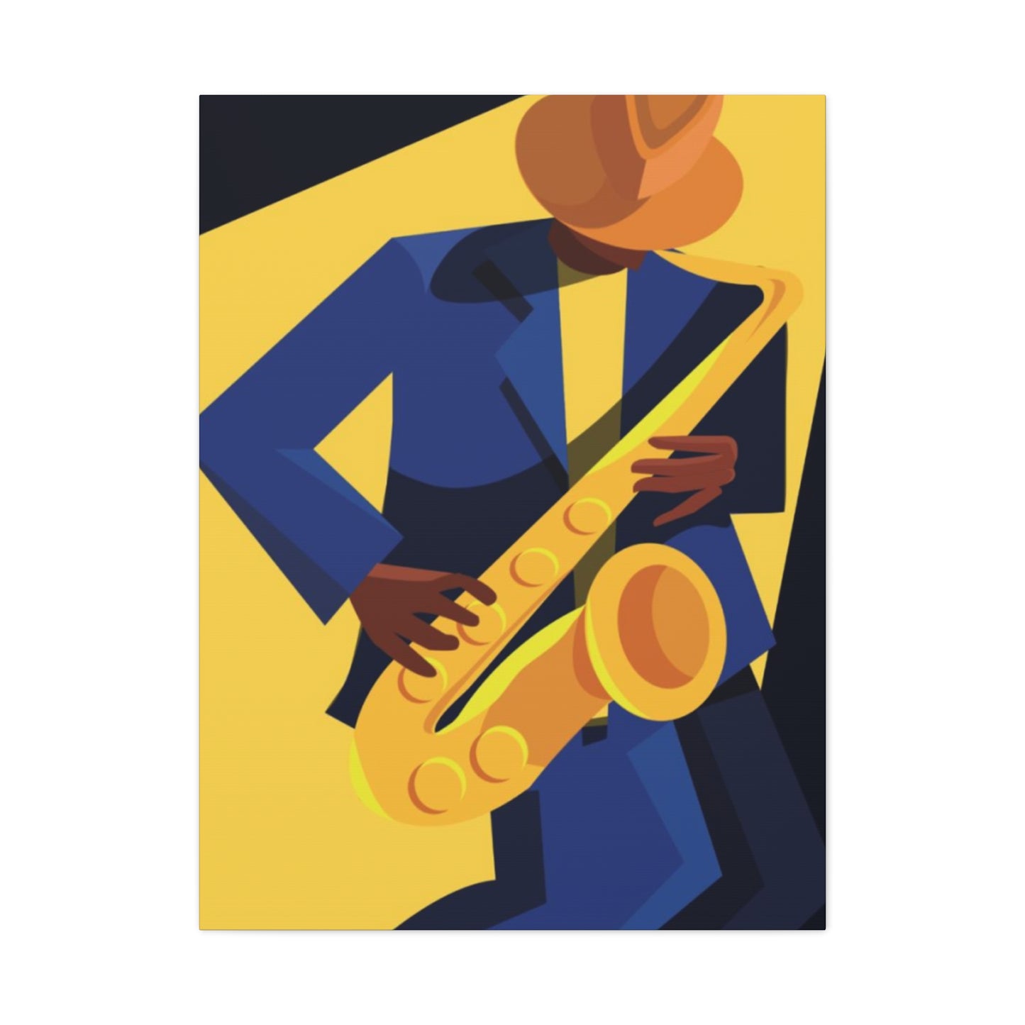 Artist With Saxophone Painting Jazz Wall Art & Canvas Prints