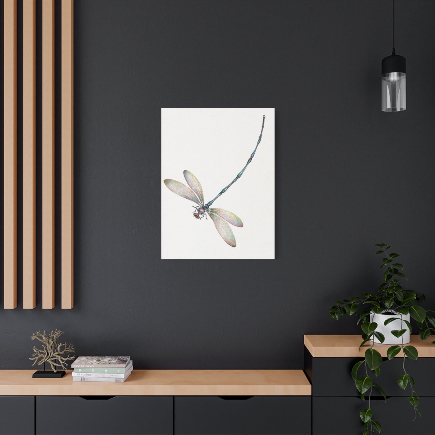 Long Blue Tail Dragonfly Wall Art & Canvas Prints