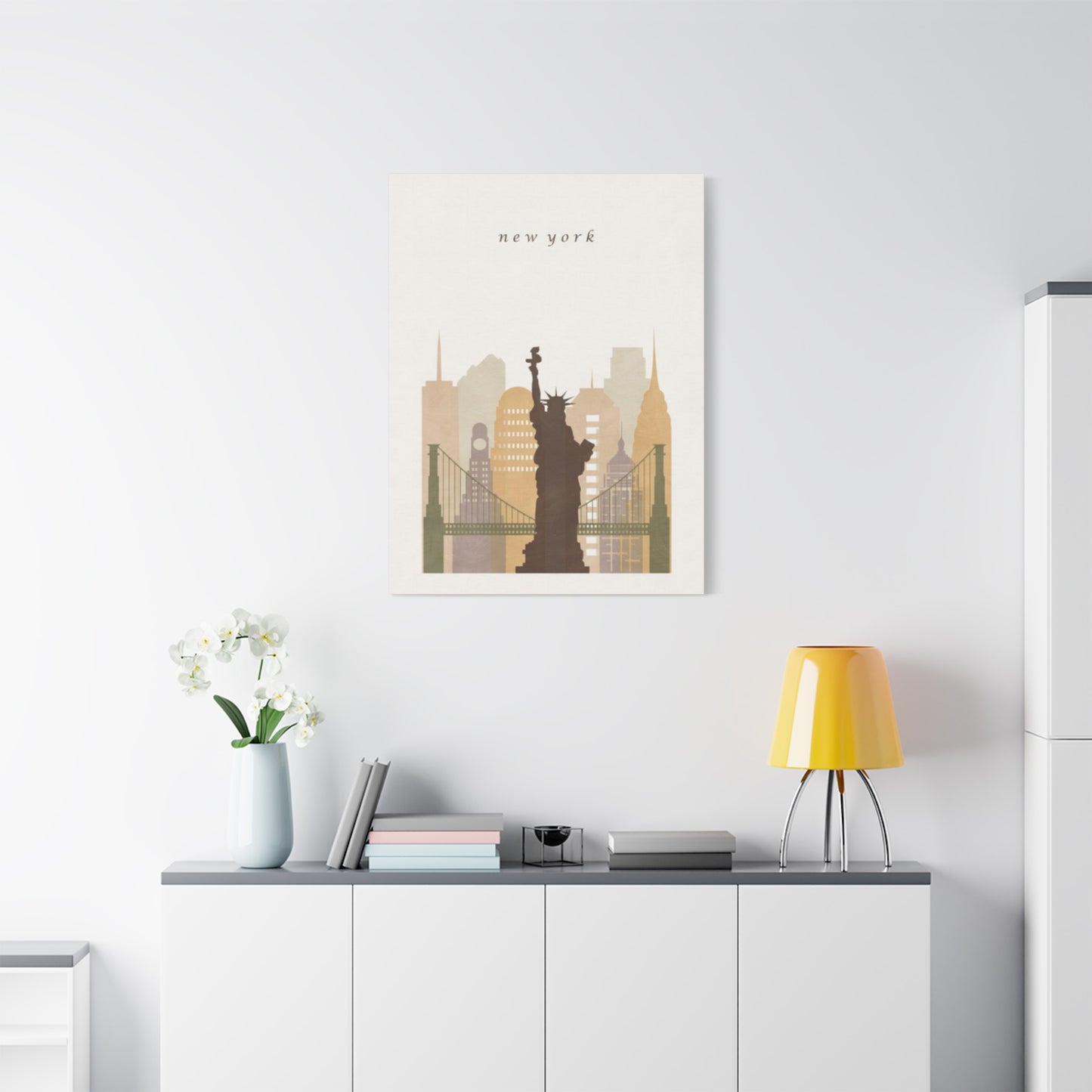 Statue Of Liberty Sepia Poster NYC Skyline Wall Art & Canvas Prints