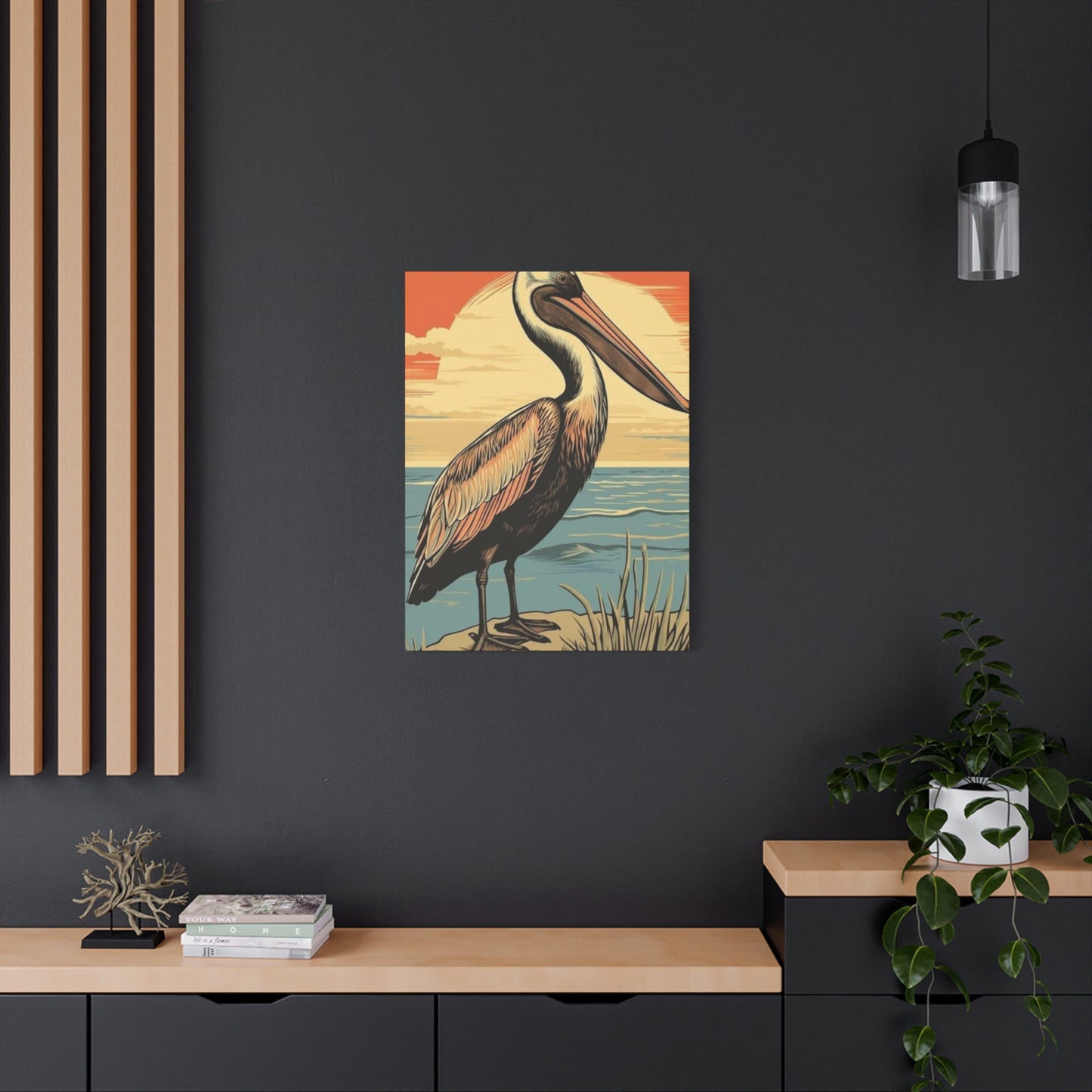 Colorful Painting Of A Pelican Wall Art & Canvas Prints