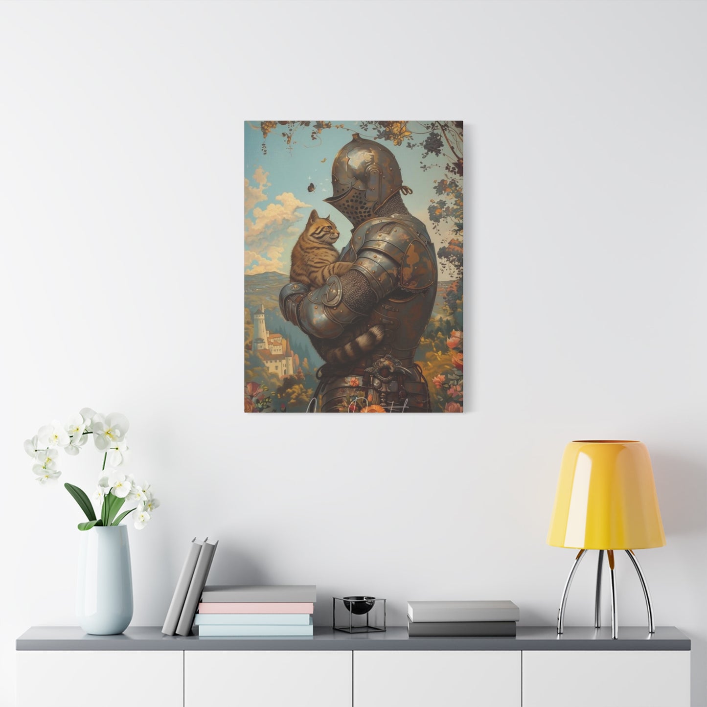 Warrior with Cat Wall Art & Canvas Prints