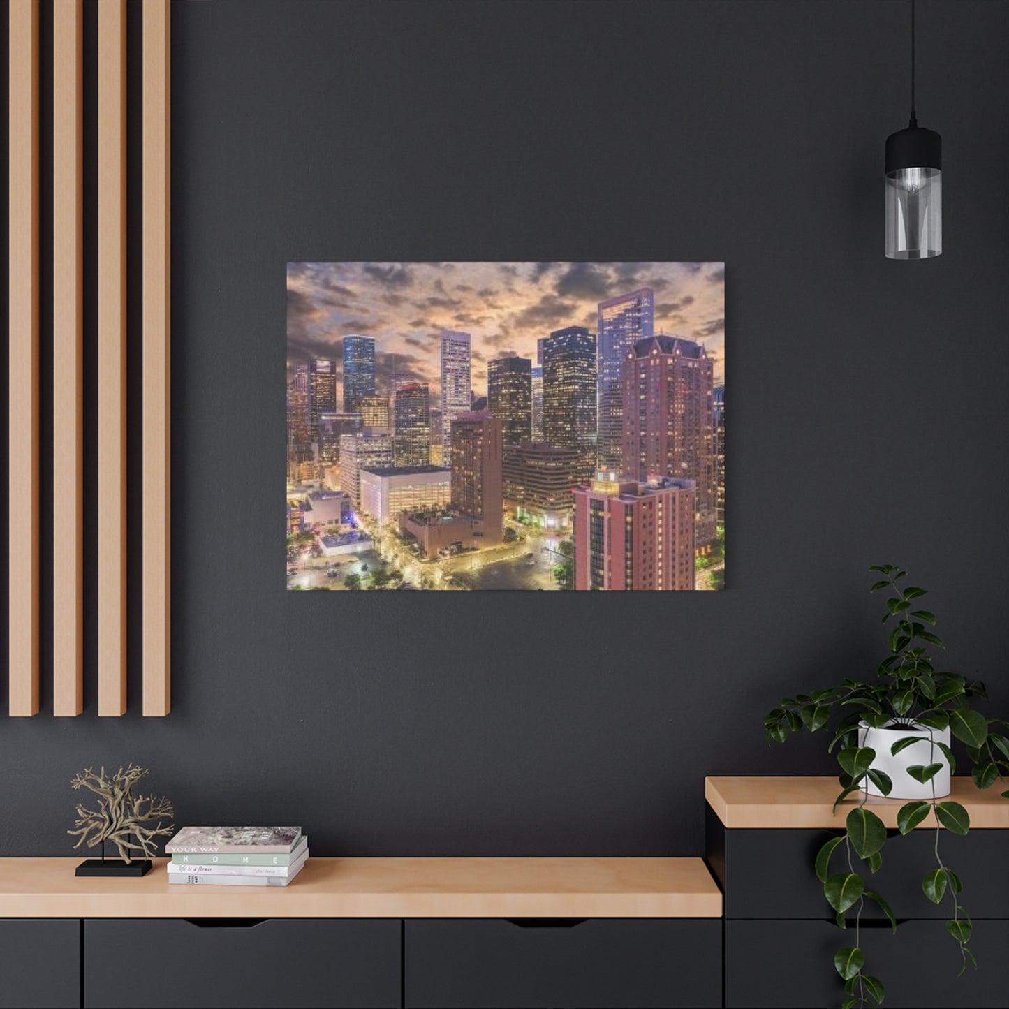 Beautiful Evening Houston Skylines Wall Art & Canvas Prints