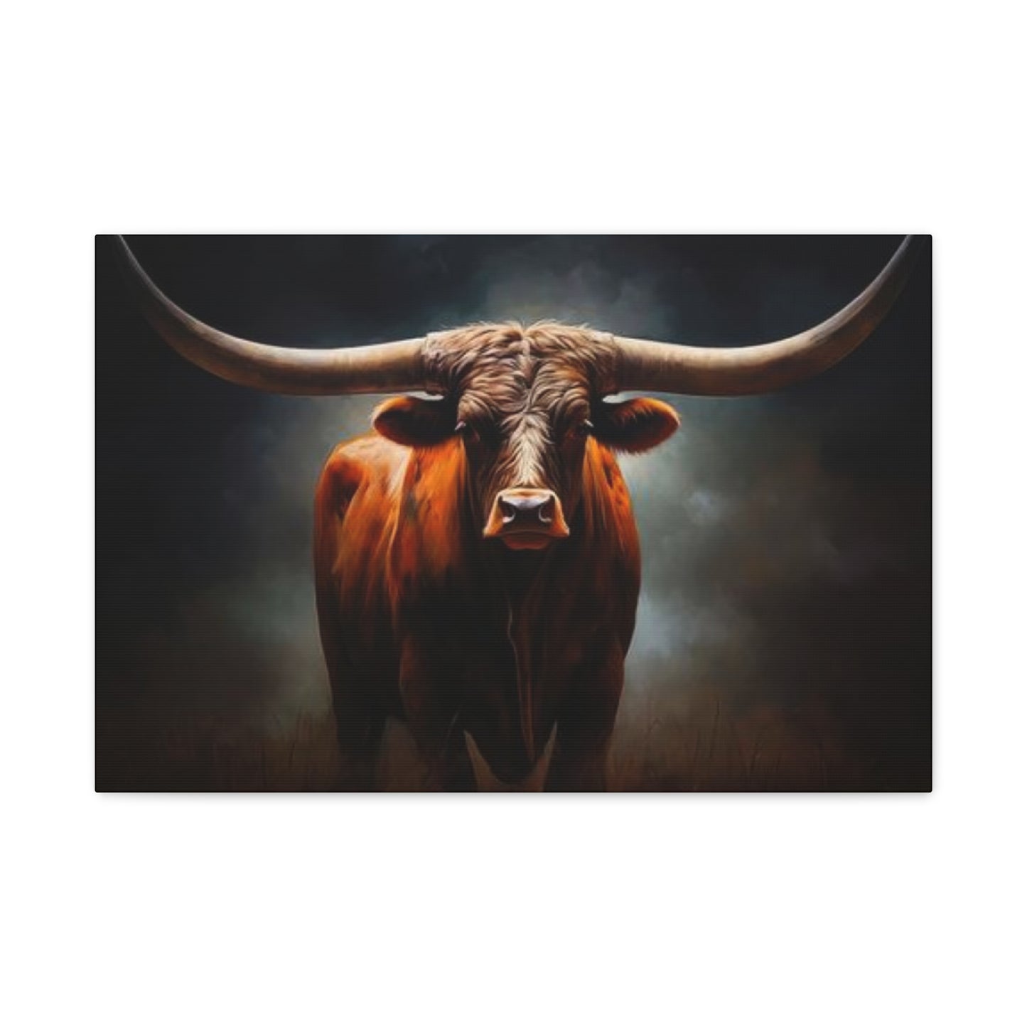 Hairy Bull Straight Long Horns Wall Art & Canvas Prints