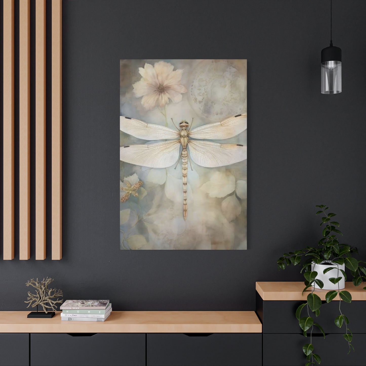 Earthy Creamy Dragonfly Wall Art & Canvas Prints