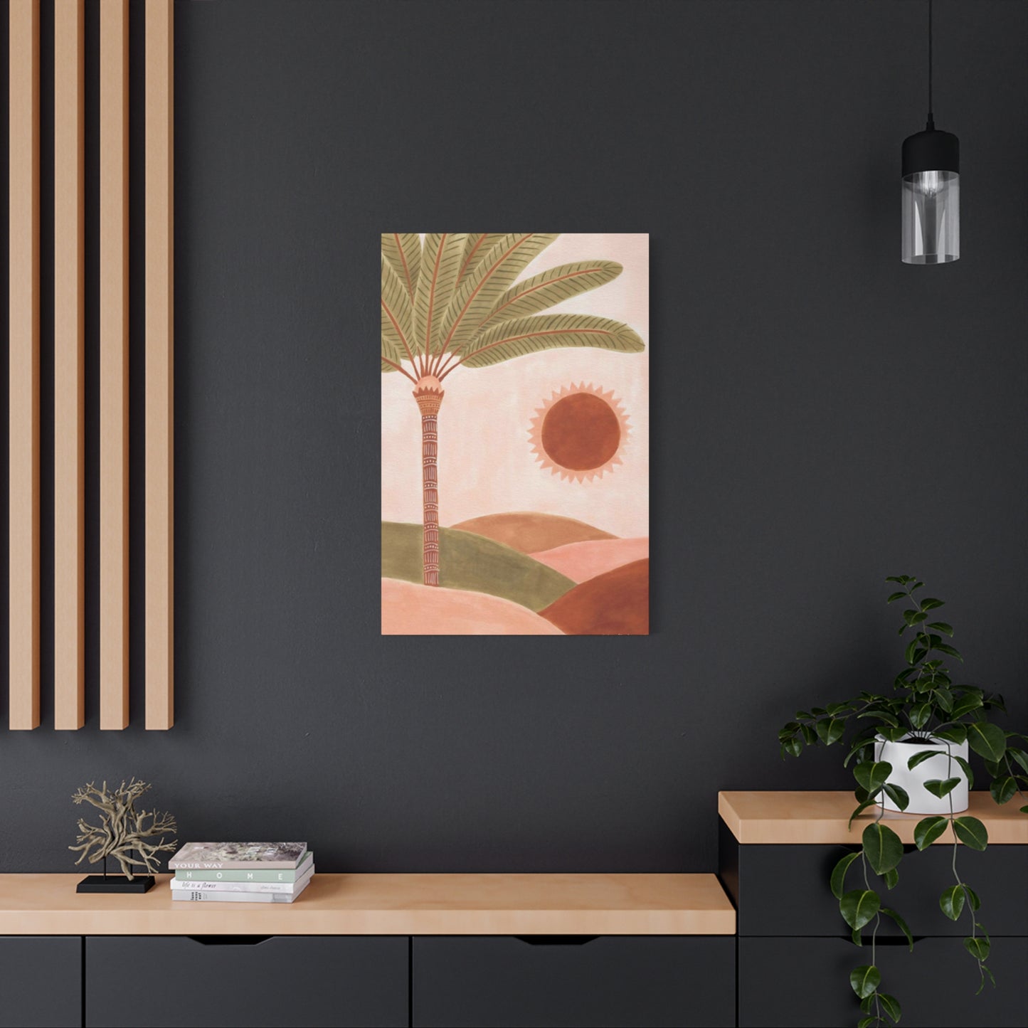 Decorated Deserted Palm Tree Painting Wall Art & Canvas Prints