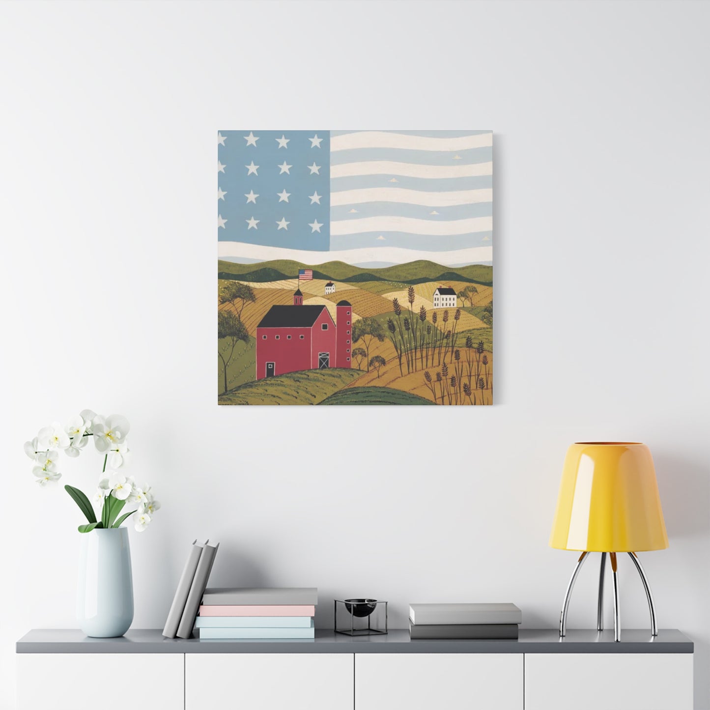 Houses On Grass fields Kimble Warren Wall Art & Canvas Prints