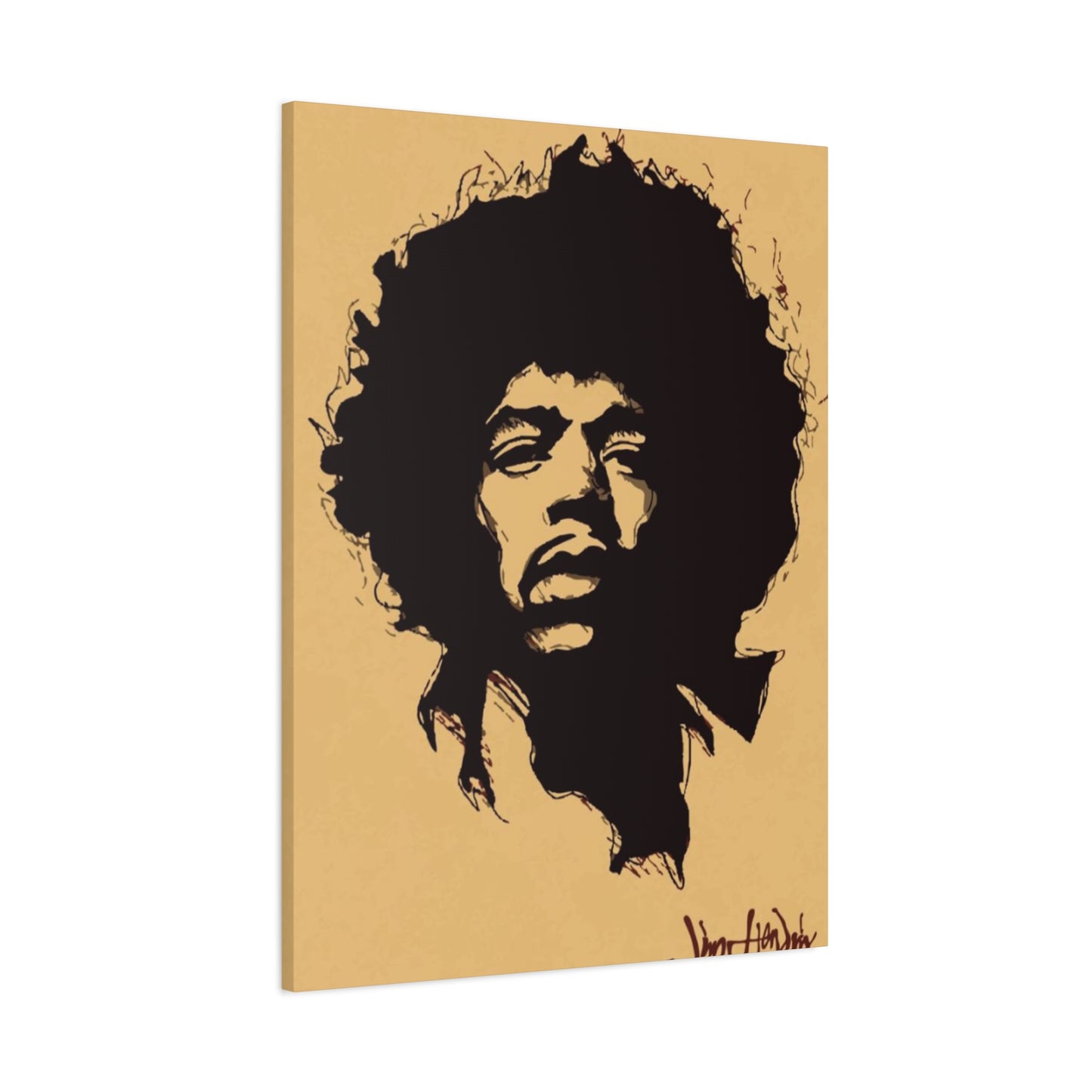 Jimi Hendrix Brown Poster Wall Art & Canvas Prints