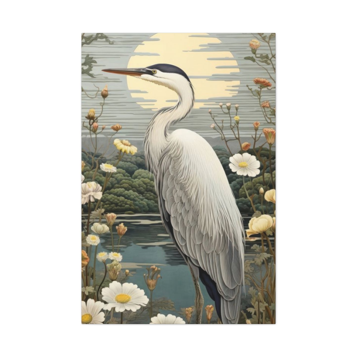 Herons With Flower Wall Art & Canvas Prints