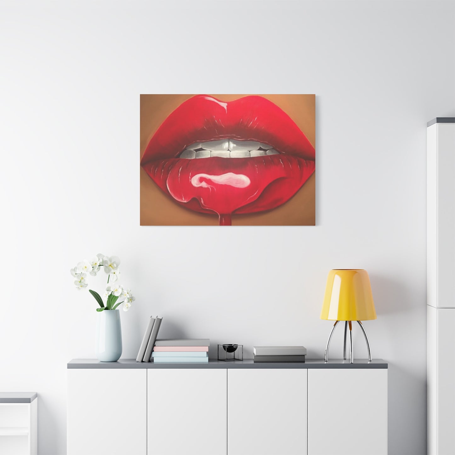 Dark Red Lips Wall Art & Canvas Prints