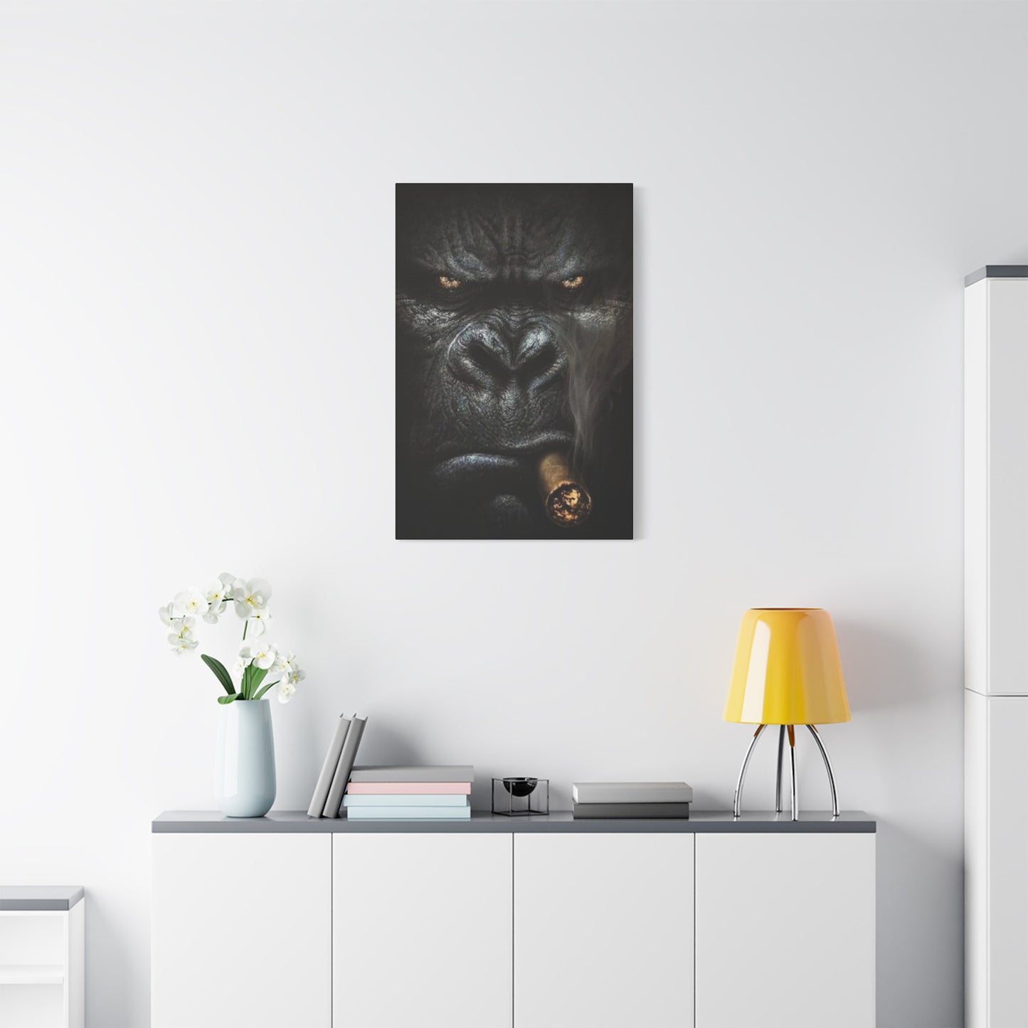 Smoking Gorilla Man Cave Decor Wall Art & Canvas Prints