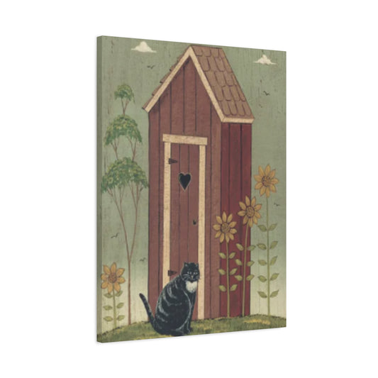 Cat With Cat House Kimble Warren Wall Art & Canvas Prints