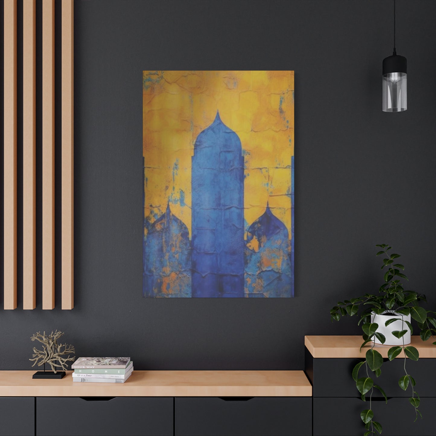 Blue & Yellow Architecture in Moroccan Wall Art & Canvas Prints