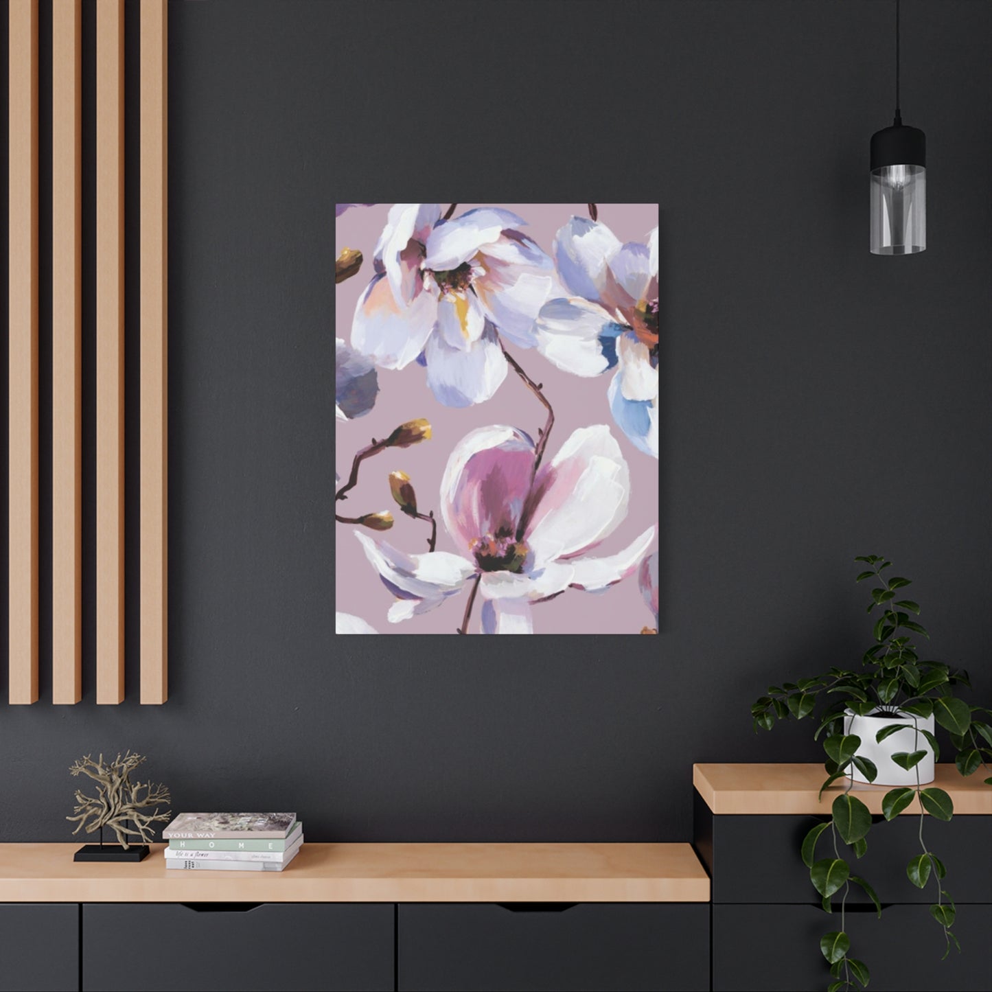 Purple Magnolia Flower Painting Wall Art & Canvas Prints