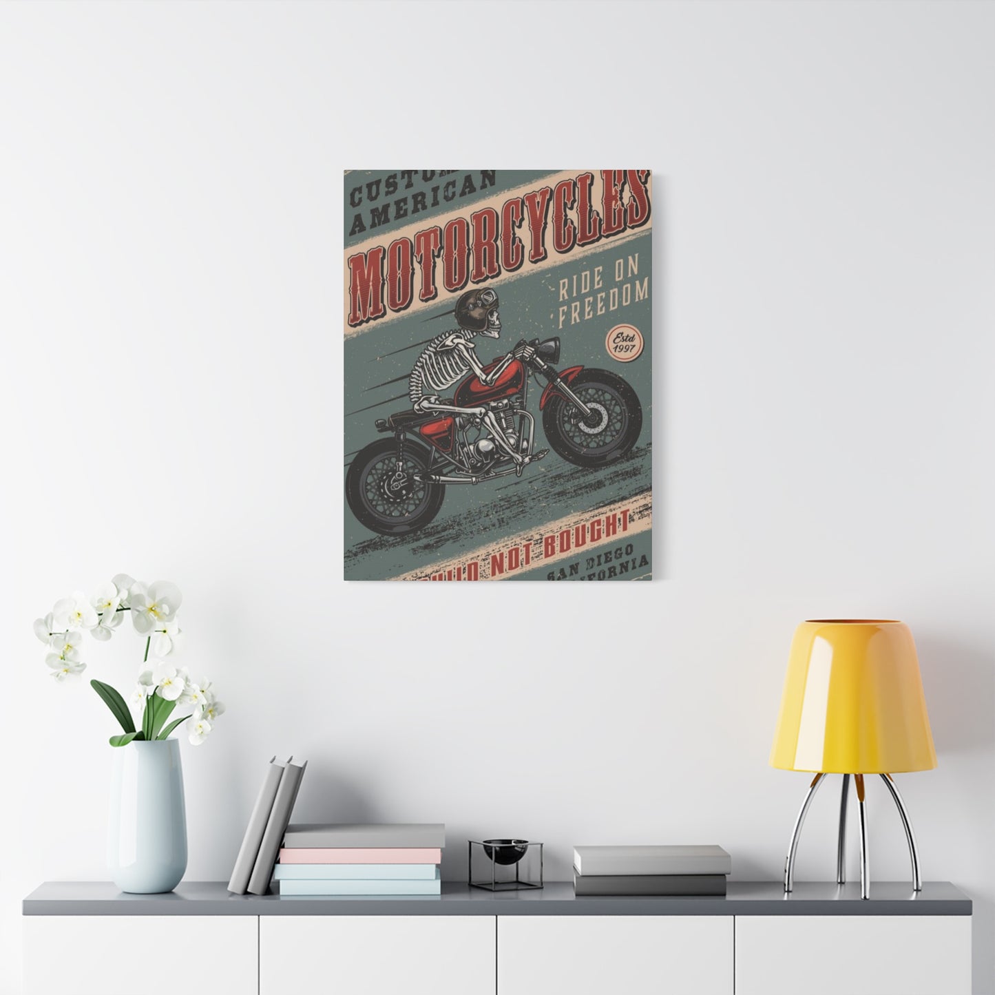 Bike Building Poster Motorcycle Wall Art & Canvas Prints