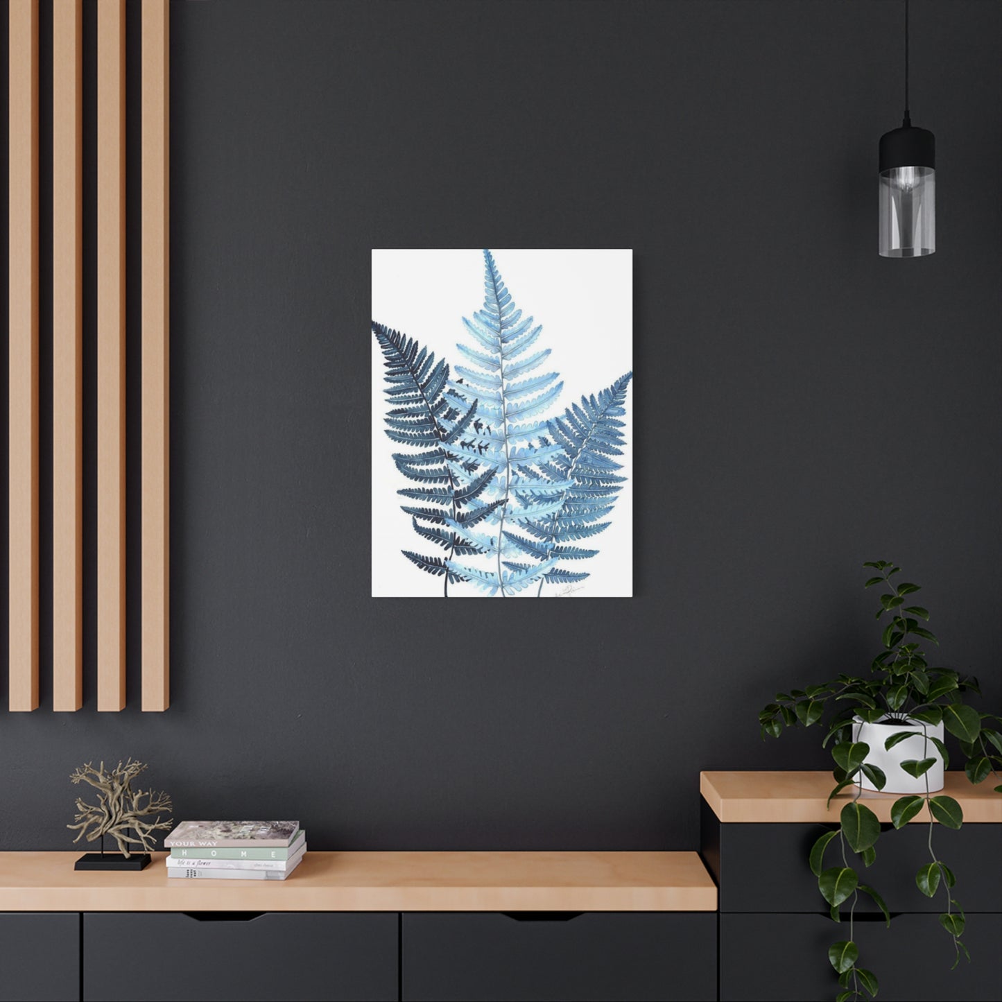 Blue Leaves Entryway Wall Art & Canvas Prints