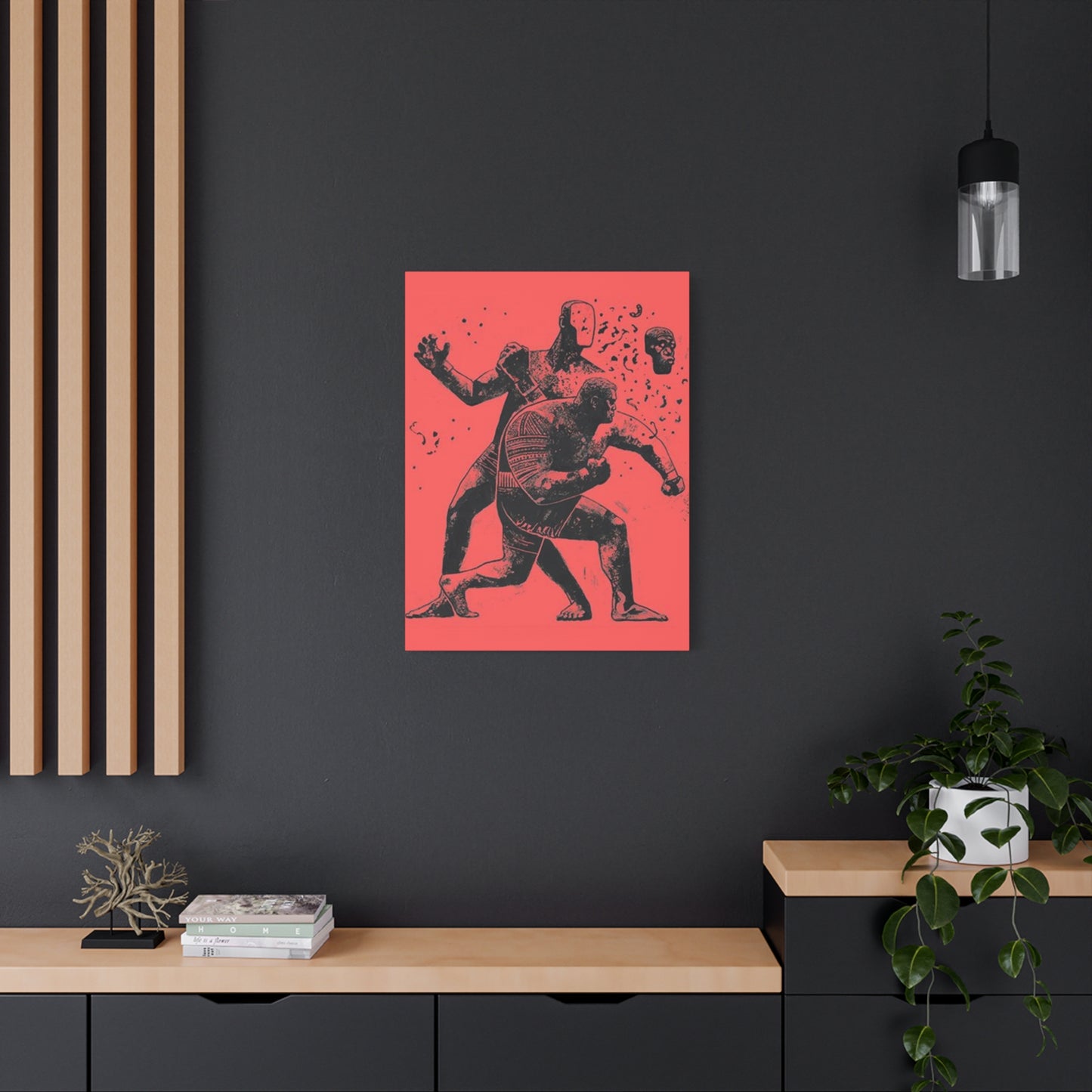 Two Men Boxing Mixed Media Wall Art & Canvas Prints