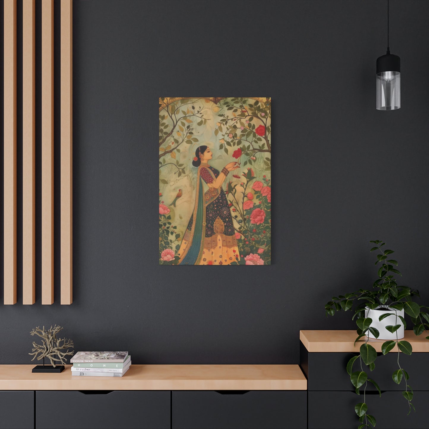 Beautiful Indian Women In Garden Wall Art & Canvas Prints