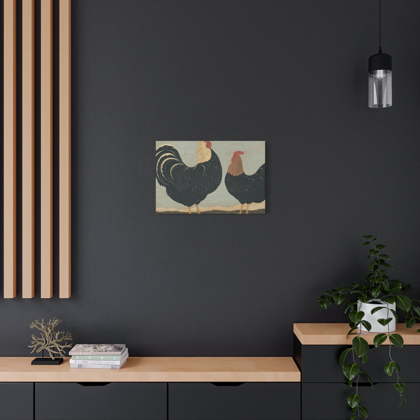 Chicken Couple Kimble Warren Wall Art & Canvas Prints