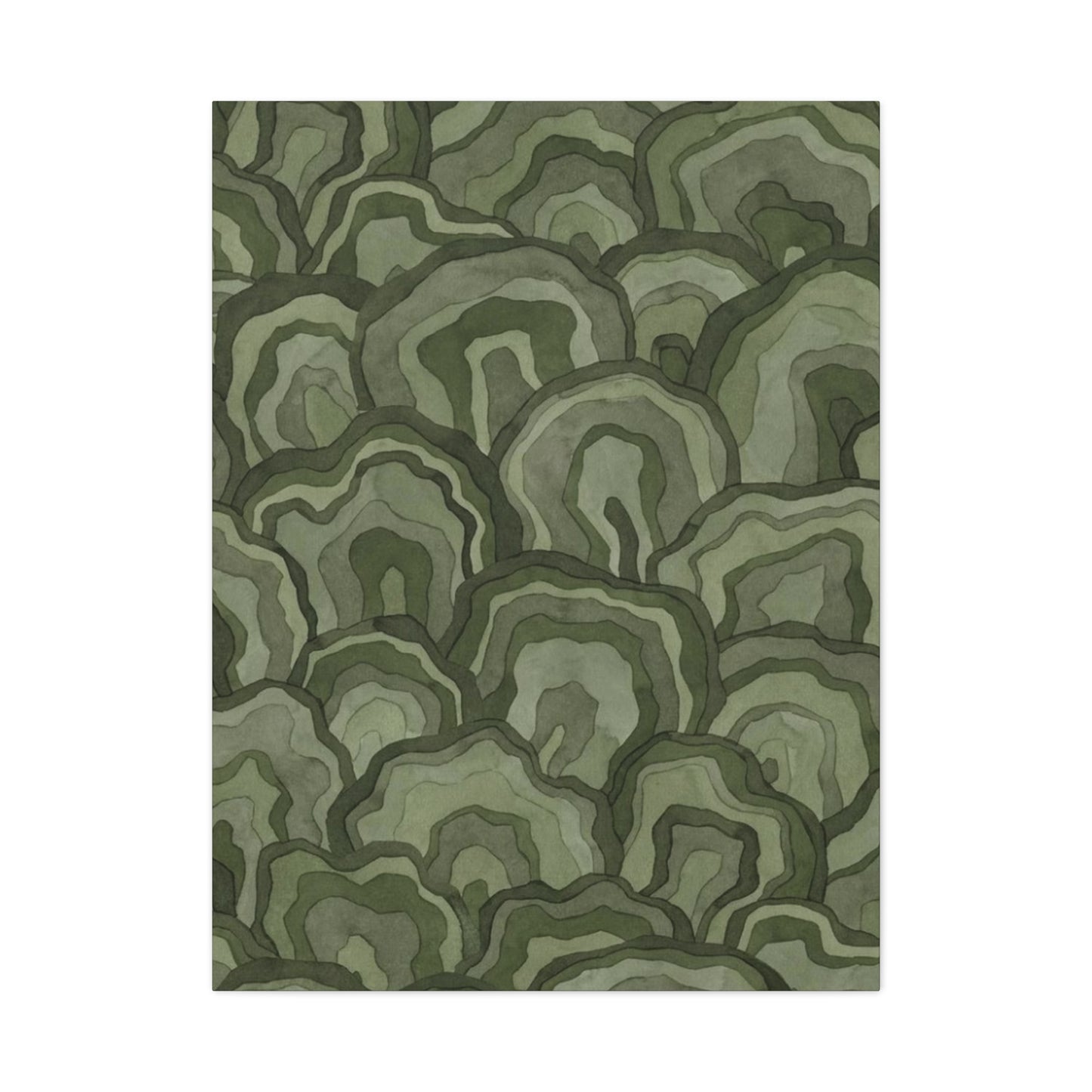 Olive Green Flower Pattern Wall Art & Canvas Prints