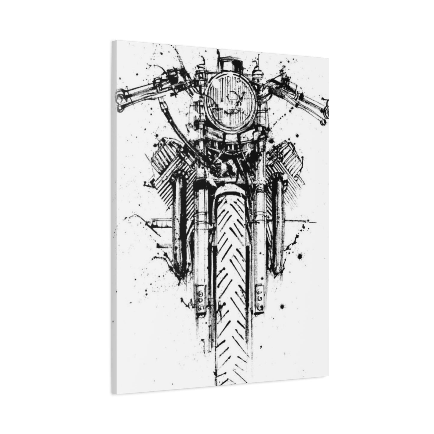 Cafe Racer Drawing Motorcycle Wall Art & Canvas Prints