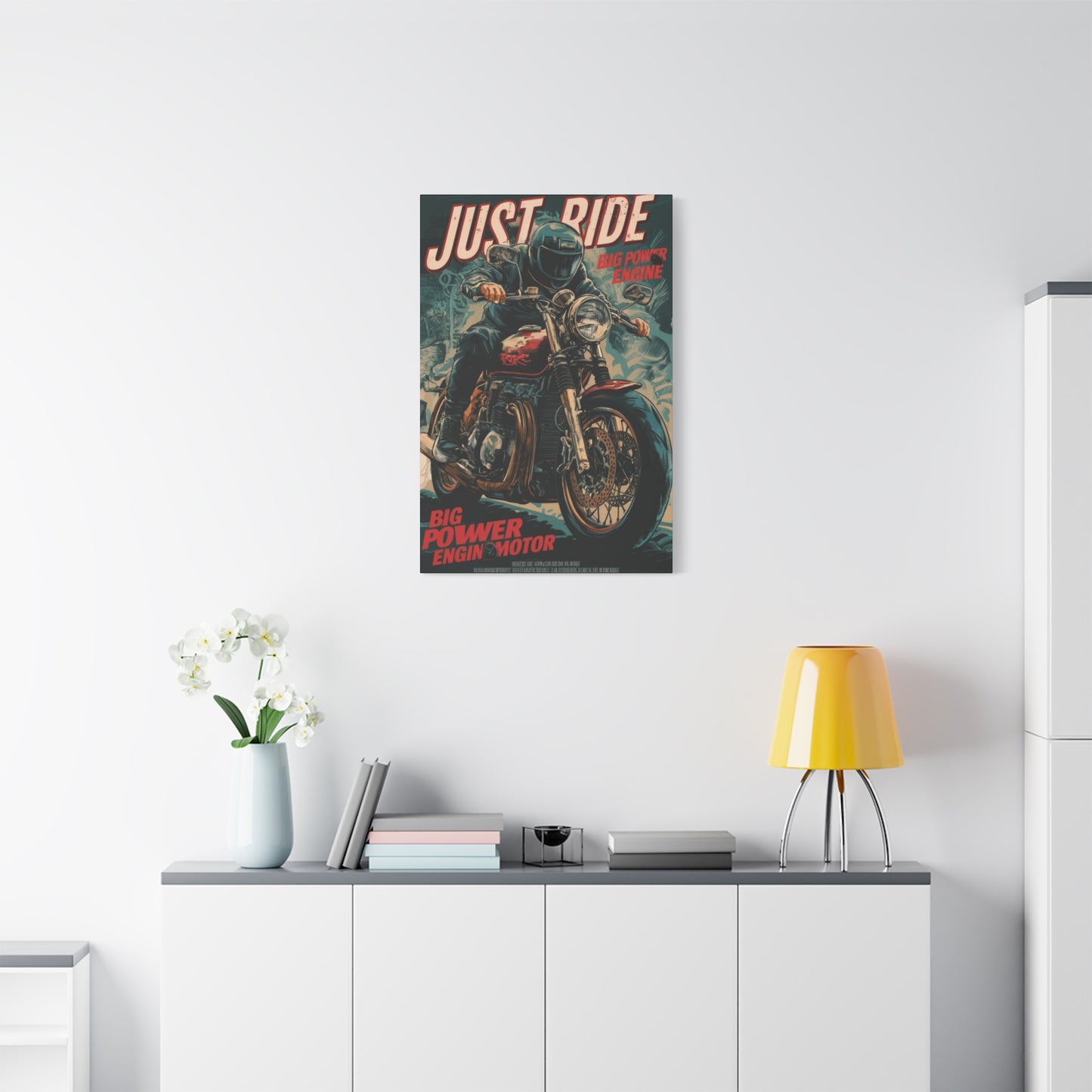 Just Rider Poster Motorcycle Wall Art & Canvas Prints