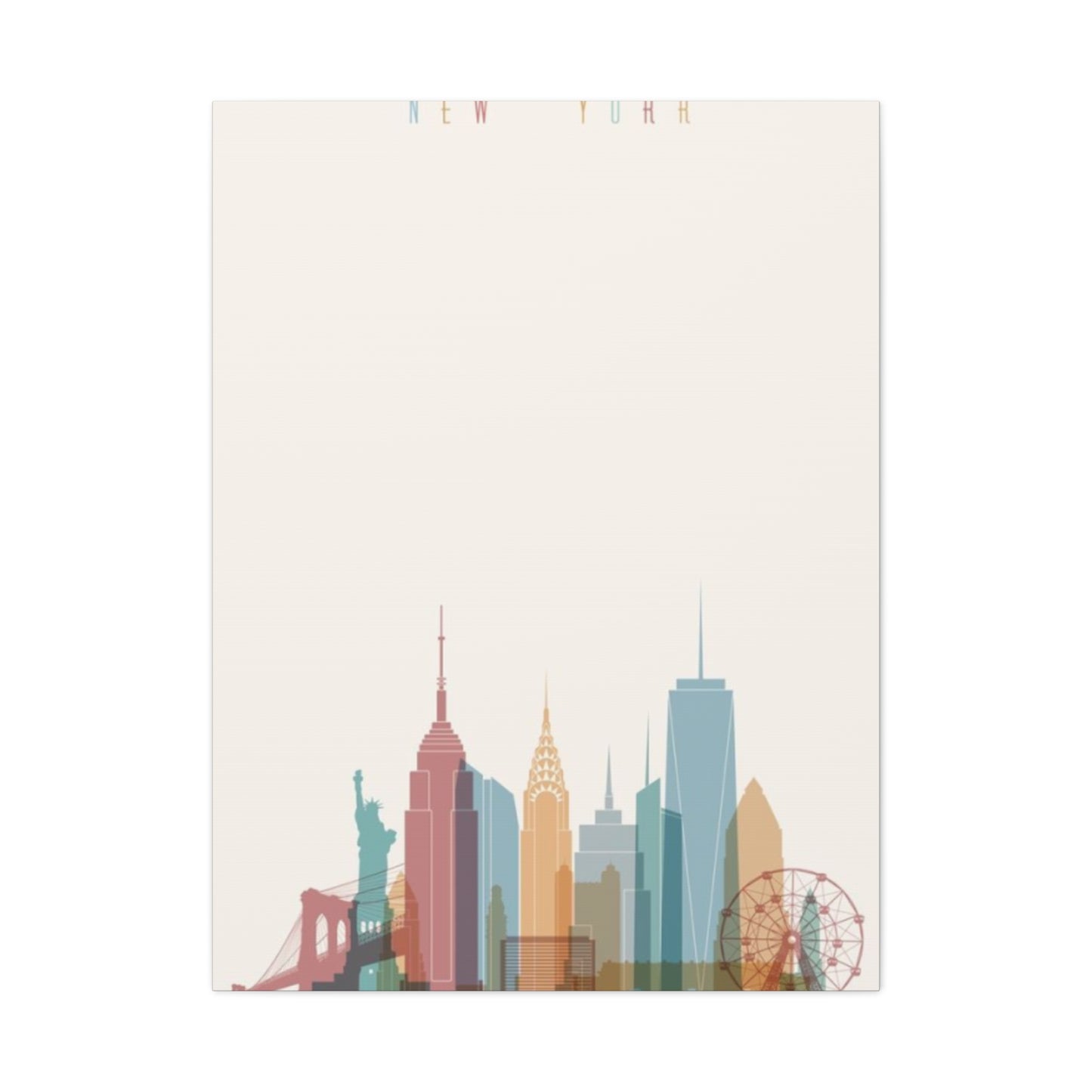 Minimalist City Skyline Poster NYC Skyline Wall Art & Canvas Prints