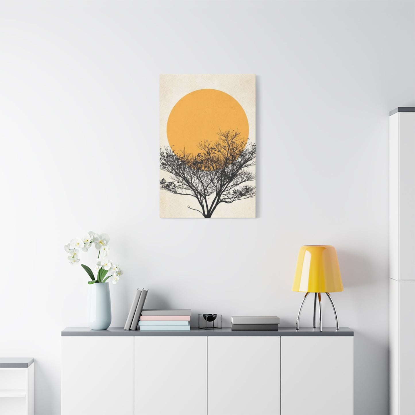 Sunset And Tree Modernism Wall Art & Canvas Prints