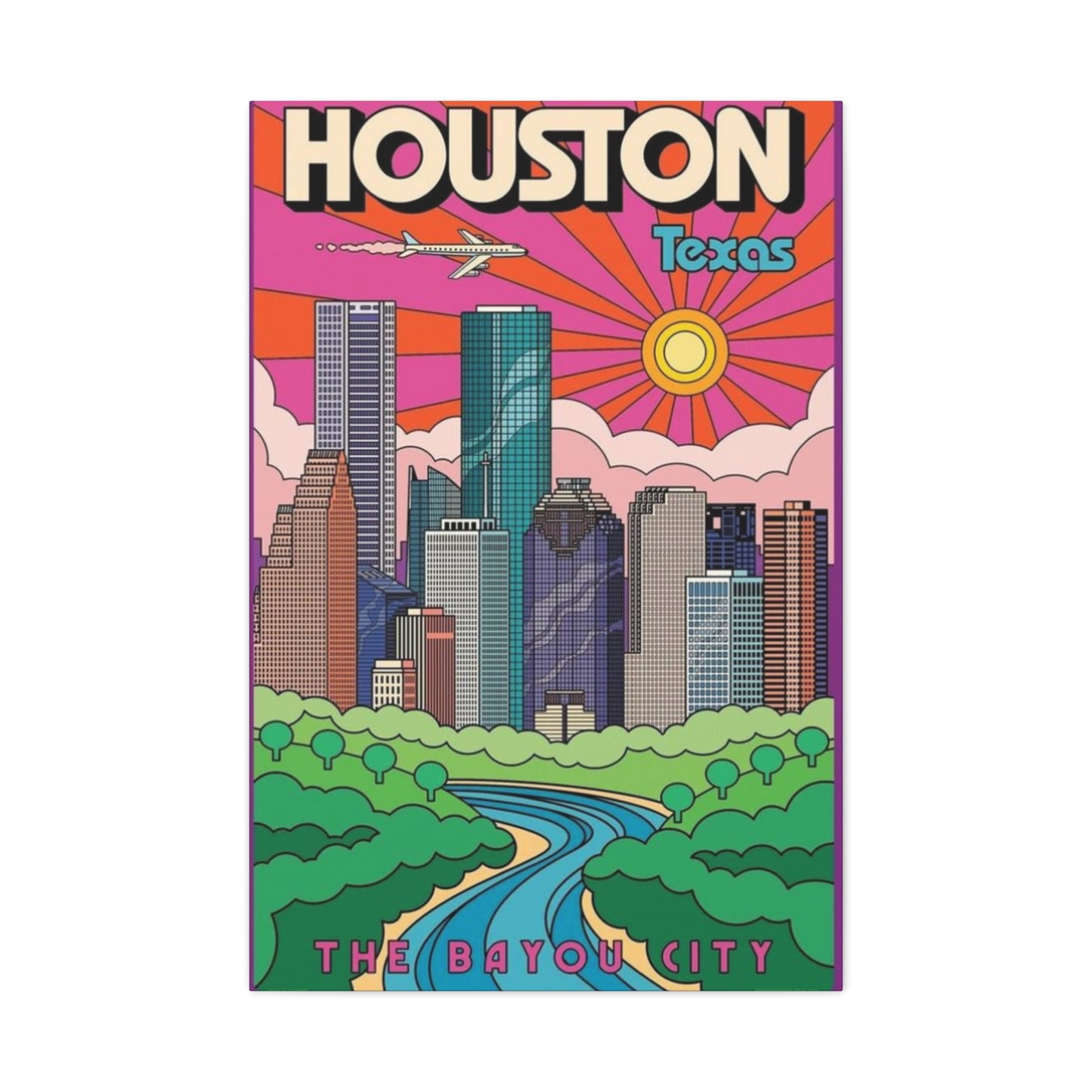 Houston City Graffiti Skylines Wall Art & Canvas Prints