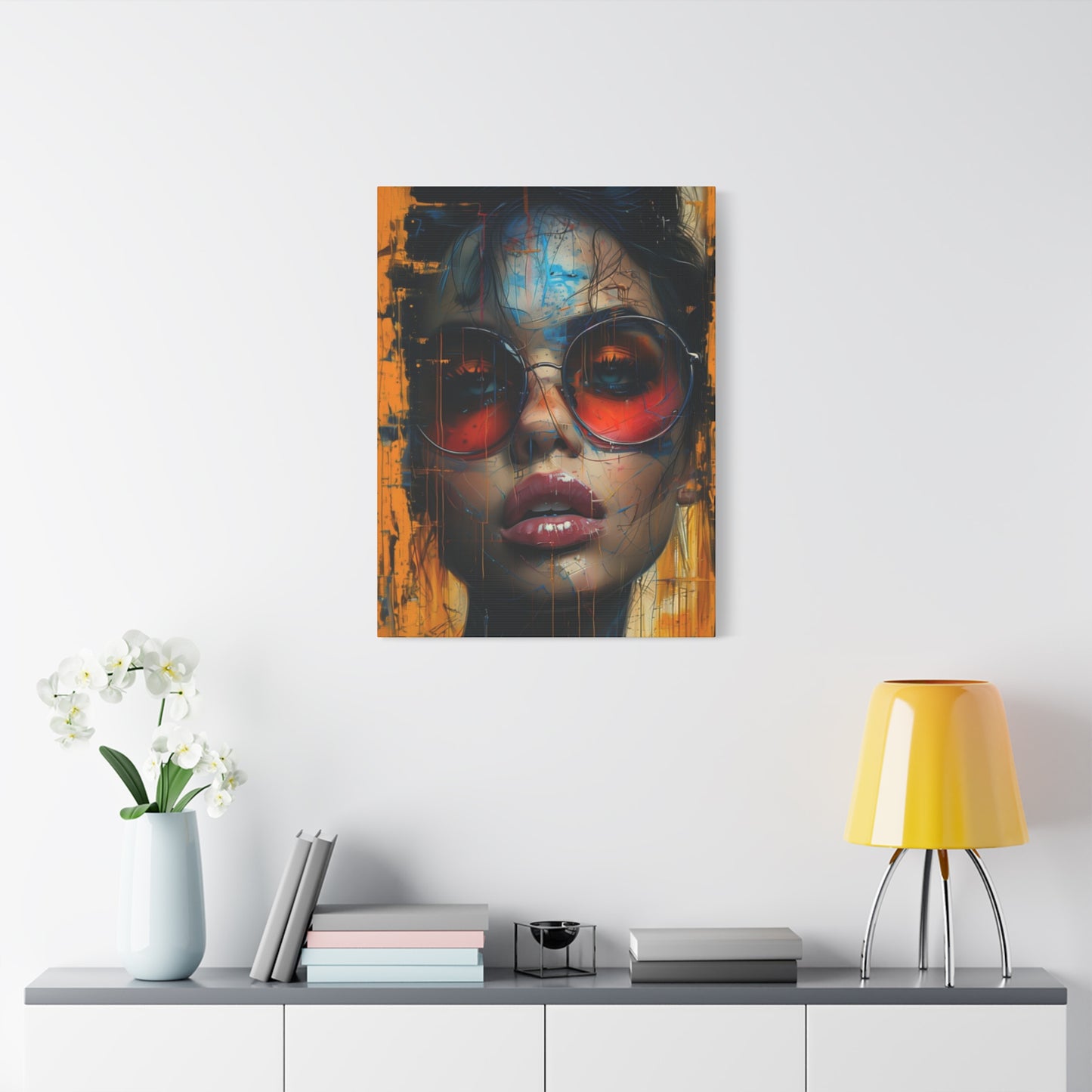 African Girl Abstract Mixed Media Wall Art & Canvas Prints