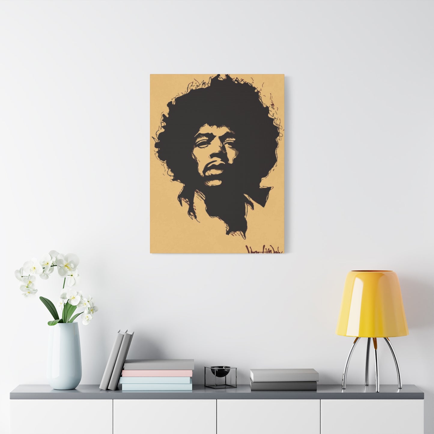 Jimi Hendrix Brown Poster Wall Art & Canvas Prints