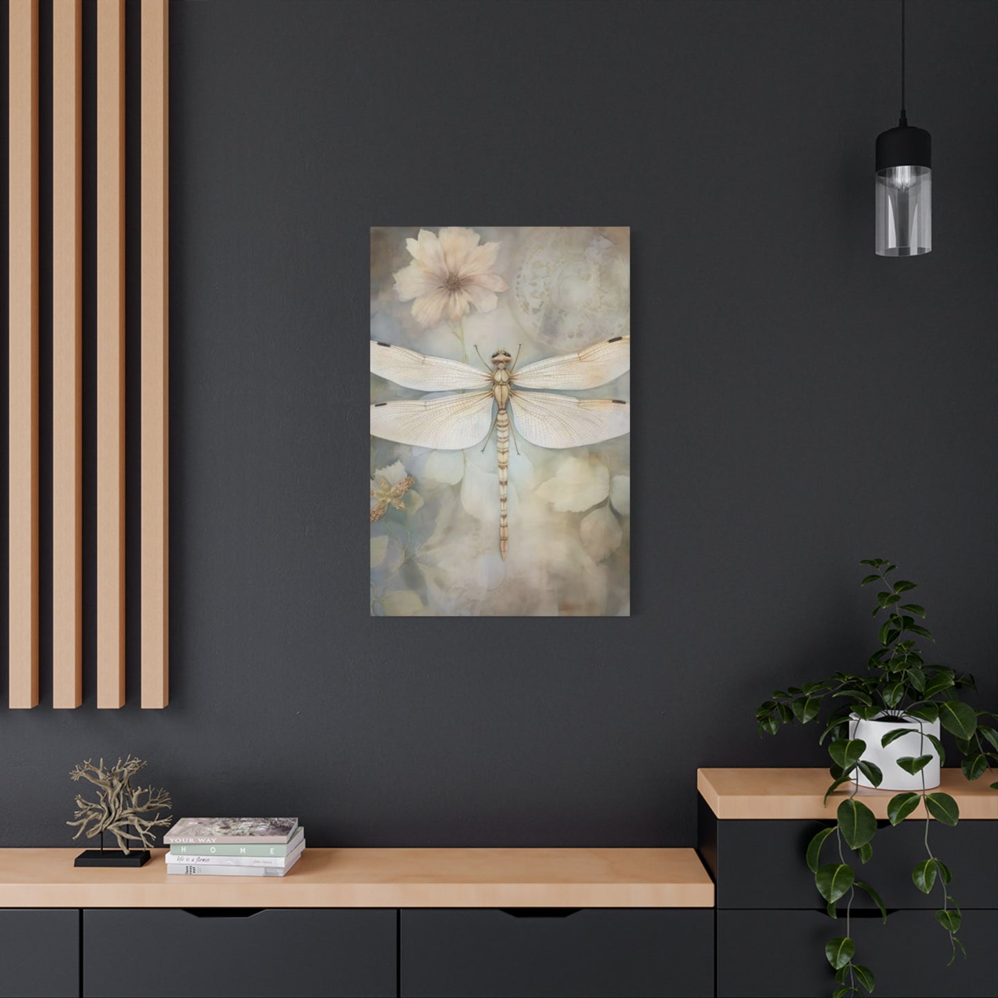 Earthy Creamy Dragonfly Wall Art & Canvas Prints