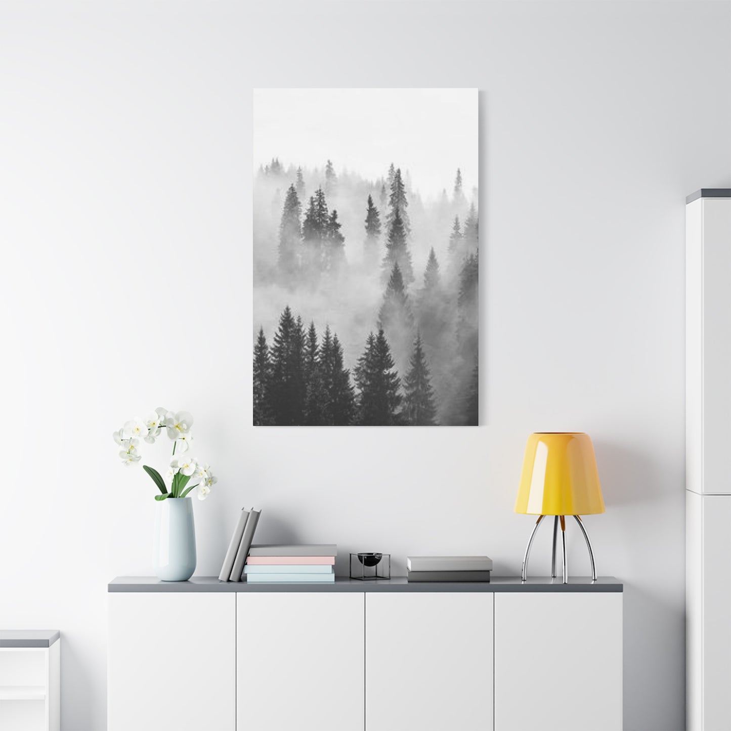 Black & White Fog Forest Fine Wall Art & Canvas Prints