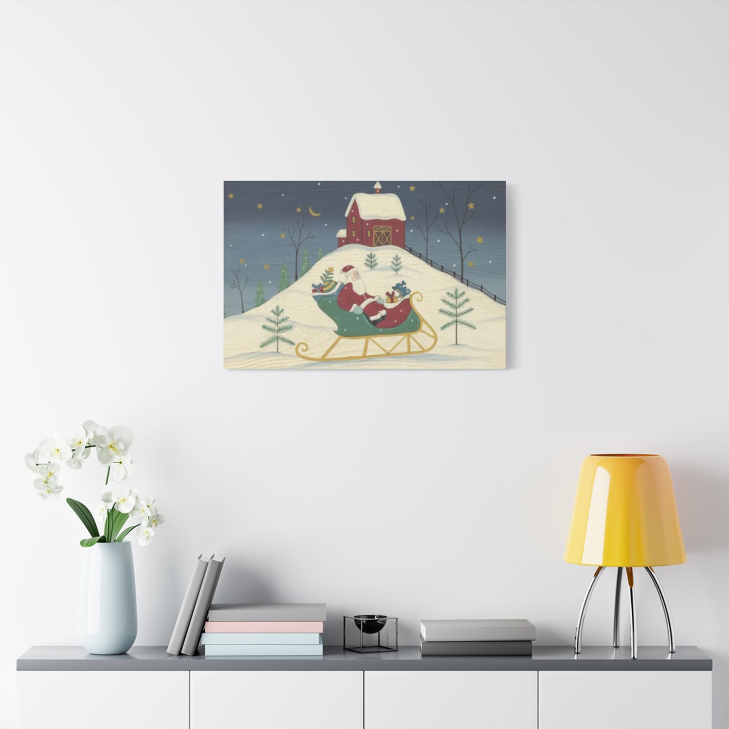 Santa Claus In Sledge Kimble Warren Wall Art & Canvas Prints