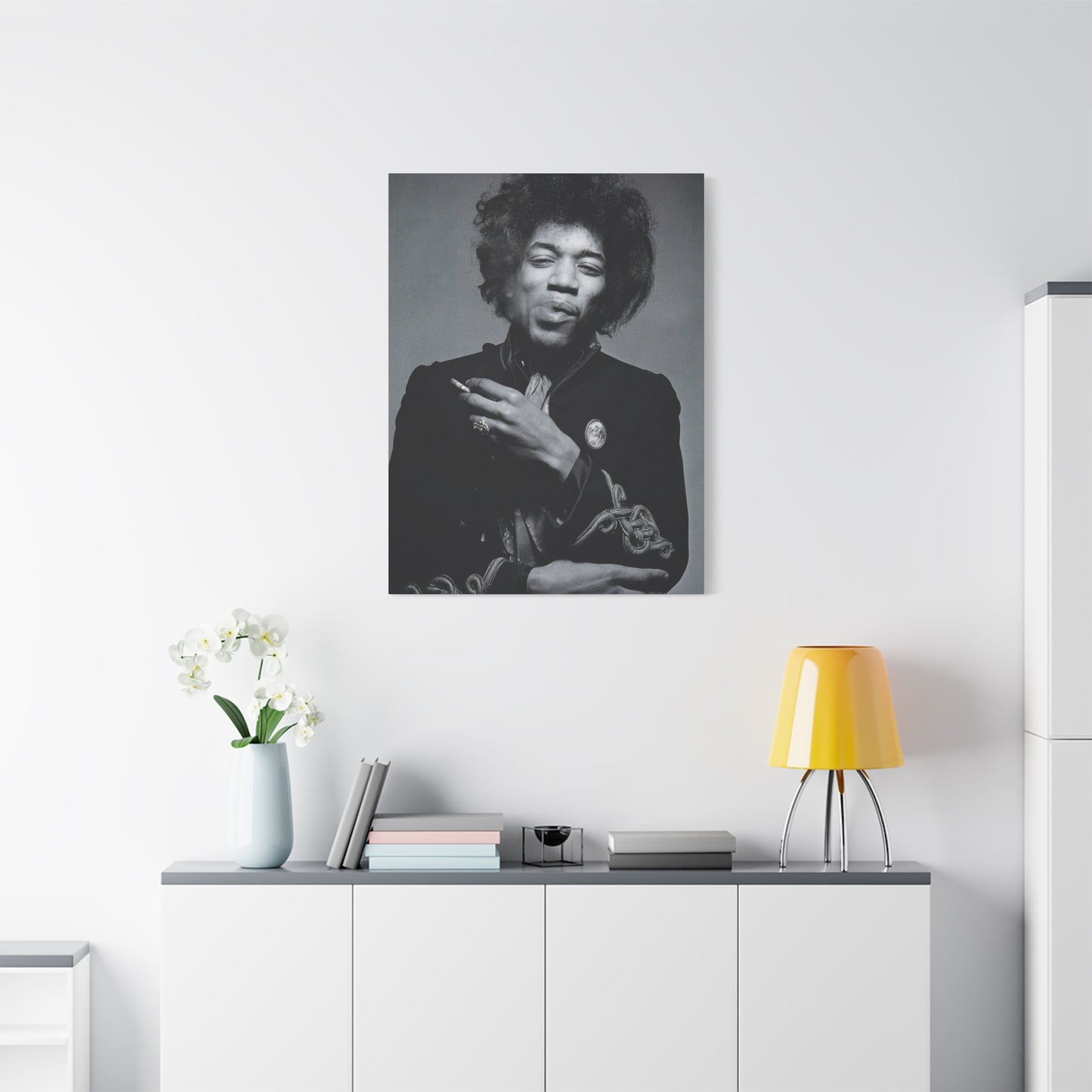 Monochrome Jimi Hendrix Poster Wall Art & Canvas Prints