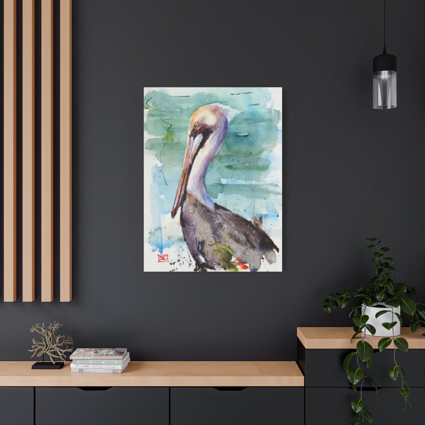 Pelican Colorful Water Painting Wall Art & Canvas Prints