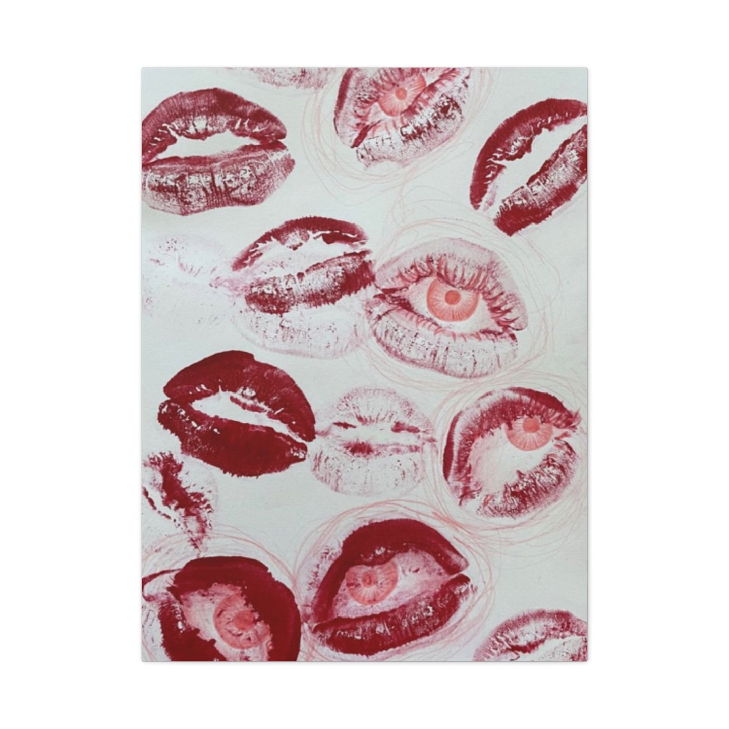 Cherry Color Lips Painting Wall Art & Canvas Prints