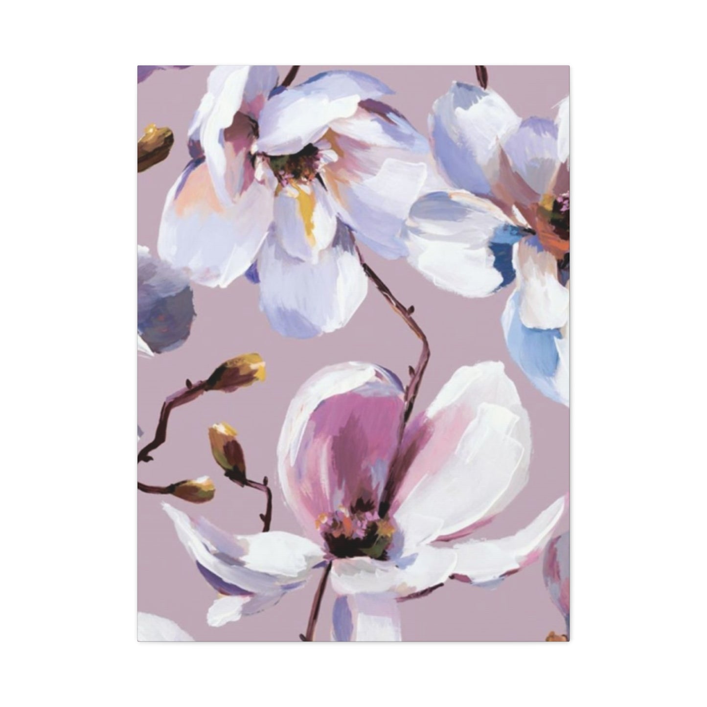 Purple Magnolia Flower Painting Wall Art & Canvas Prints