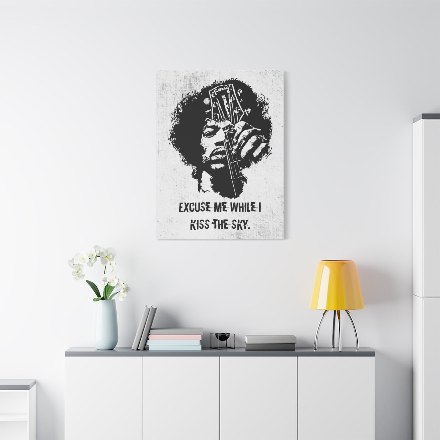 Monochrome Jimi Hendrix Poster Wall Art & Canvas Prints