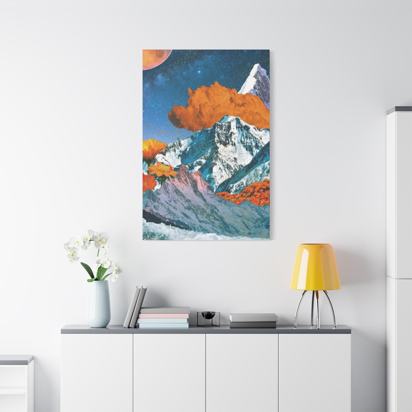 Golden Clouds In Mountain Modernism Wall Art & Canvas Prints