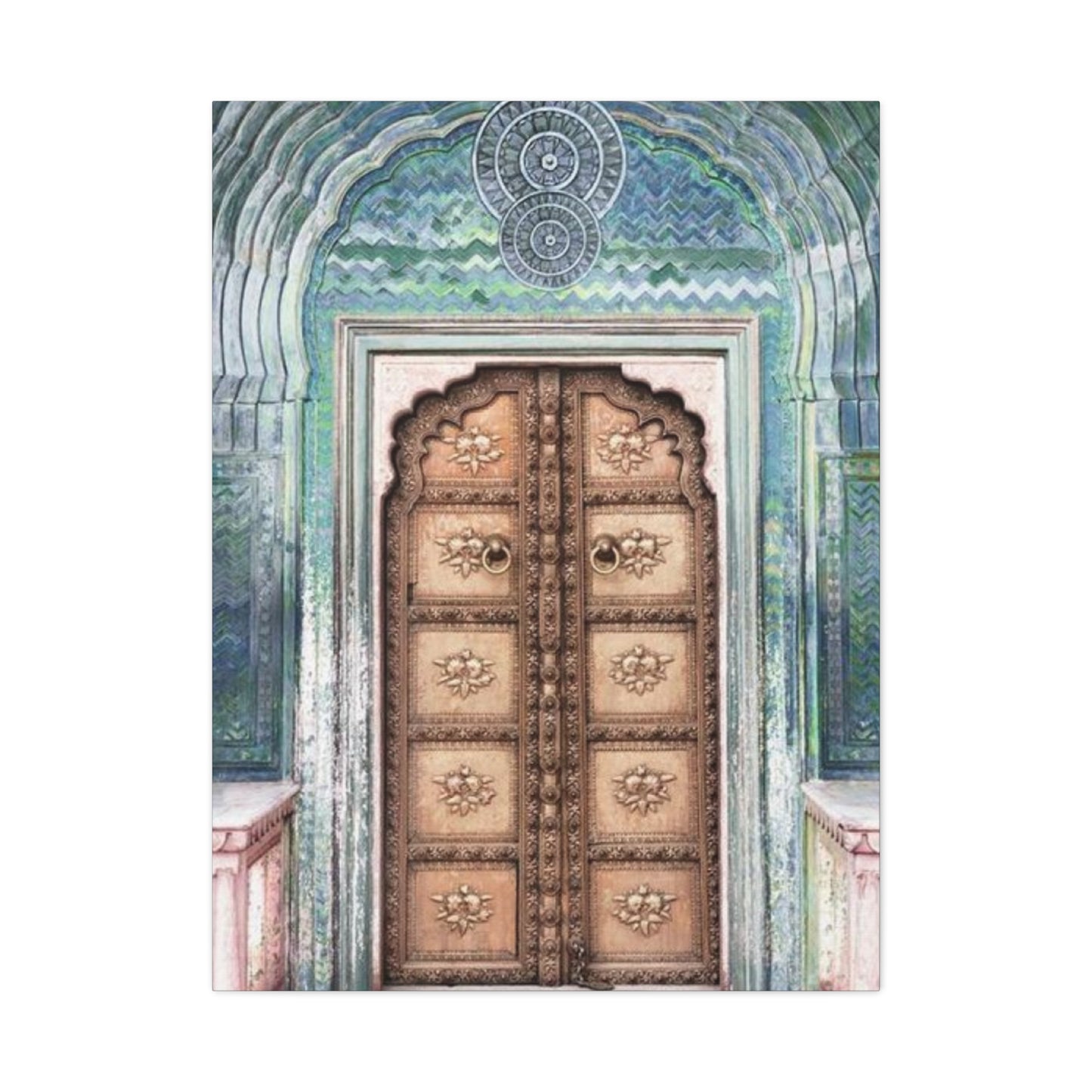 Door With Blue Accents Architecture Moroccan Wall Art & Canvas Prints