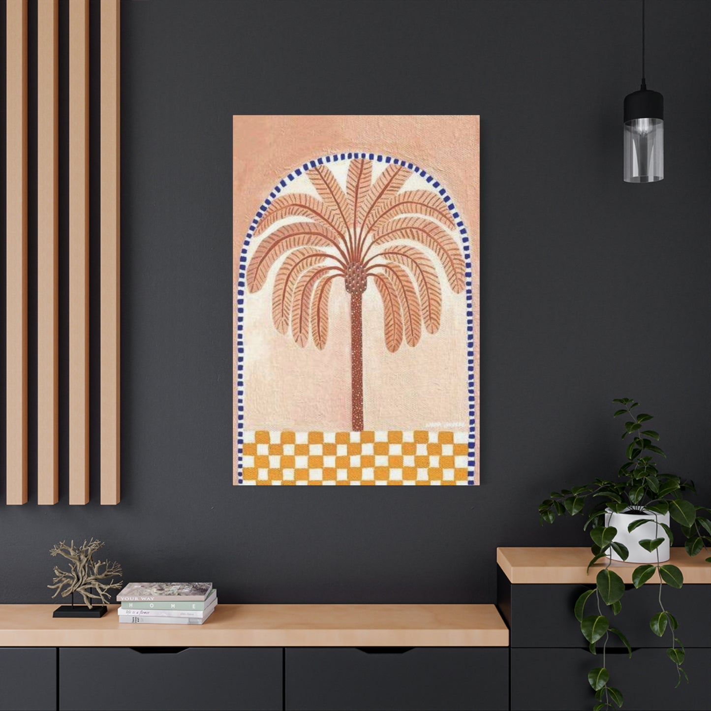 Palm Tree In Egyptian Architecture Wall Art & Canvas Prints