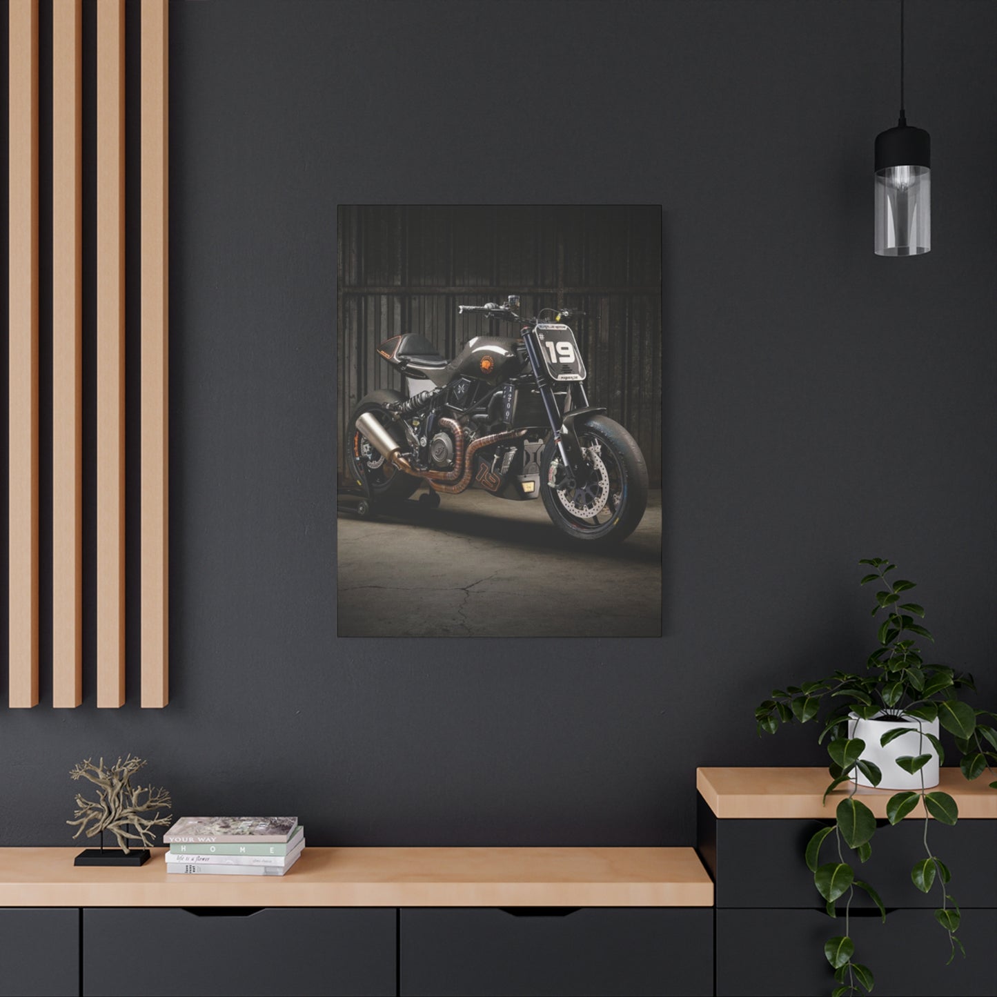 Black Classic Rider Motorcycle Wall Art & Canvas Prints