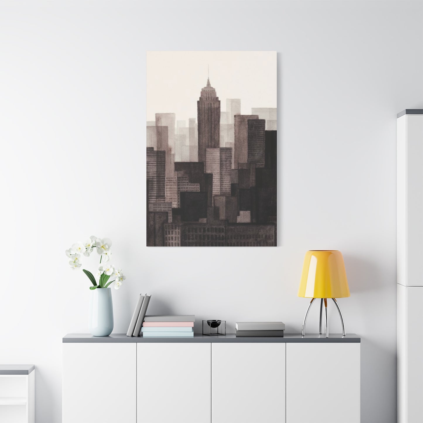 Black & White City Skyline NYC Skyline Wall Art & Canvas Prints