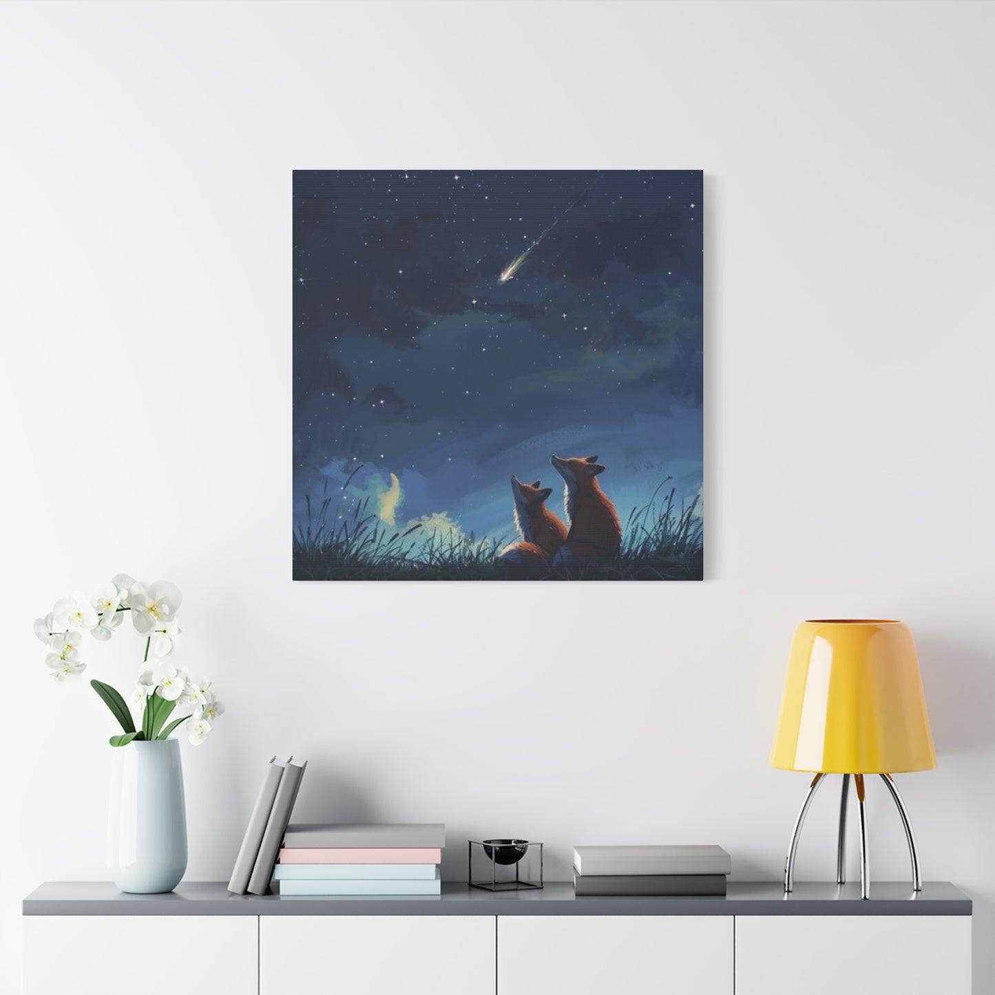 Baby Foxes at Night Wall Art & Canvas Prints