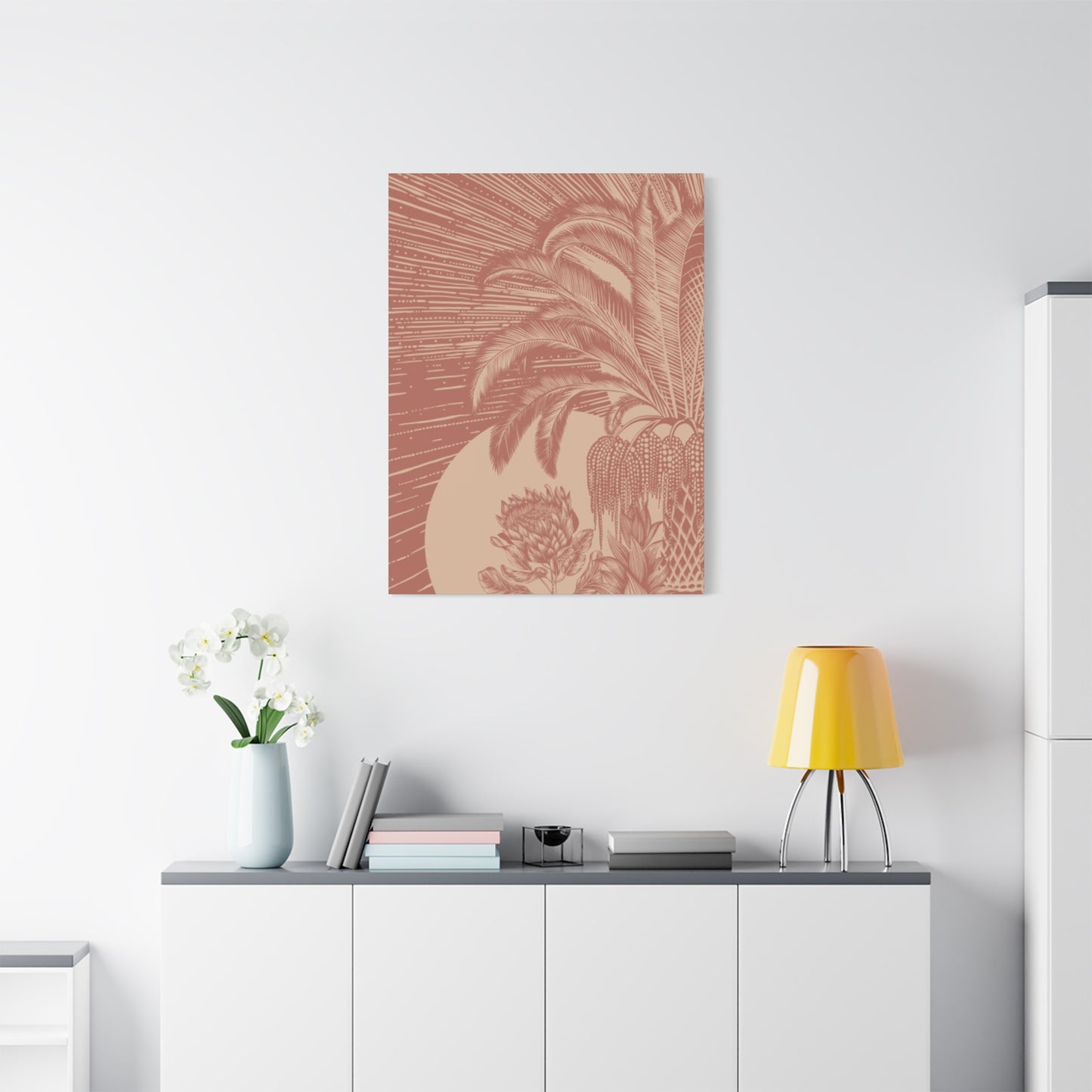 Pink Color Palm Tree Wall Art & Canvas Prints