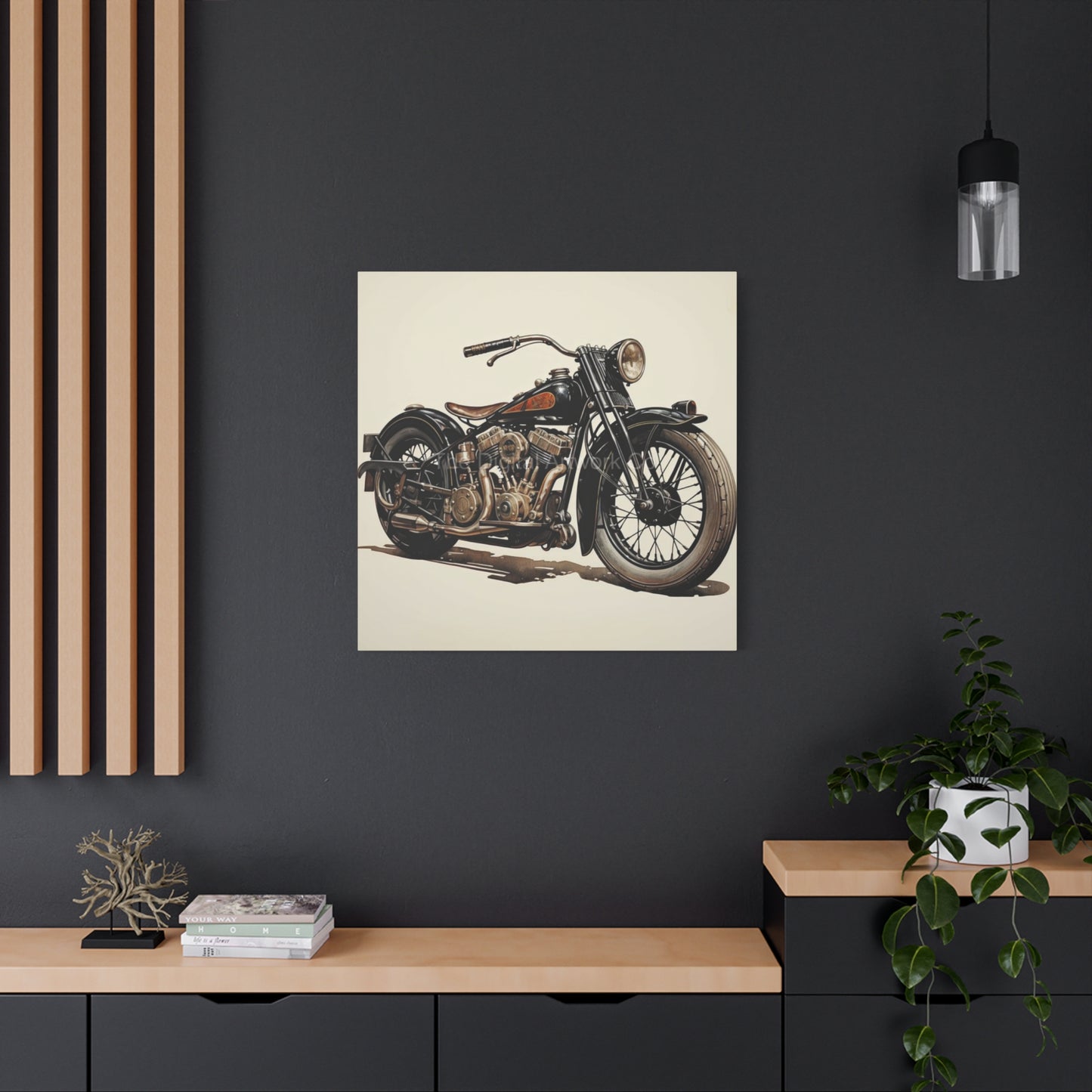 Twin Cylinder Classic Motorcycle Wall Art & Canvas Prints