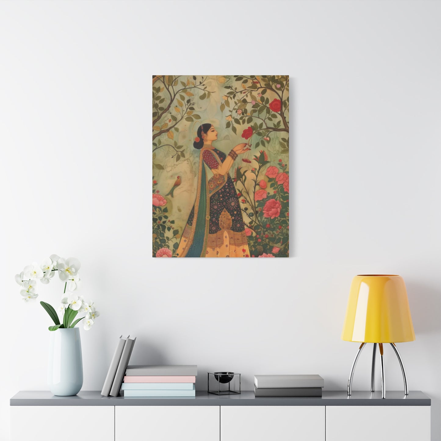 Beautiful Indian Women In Garden Wall Art & Canvas Prints