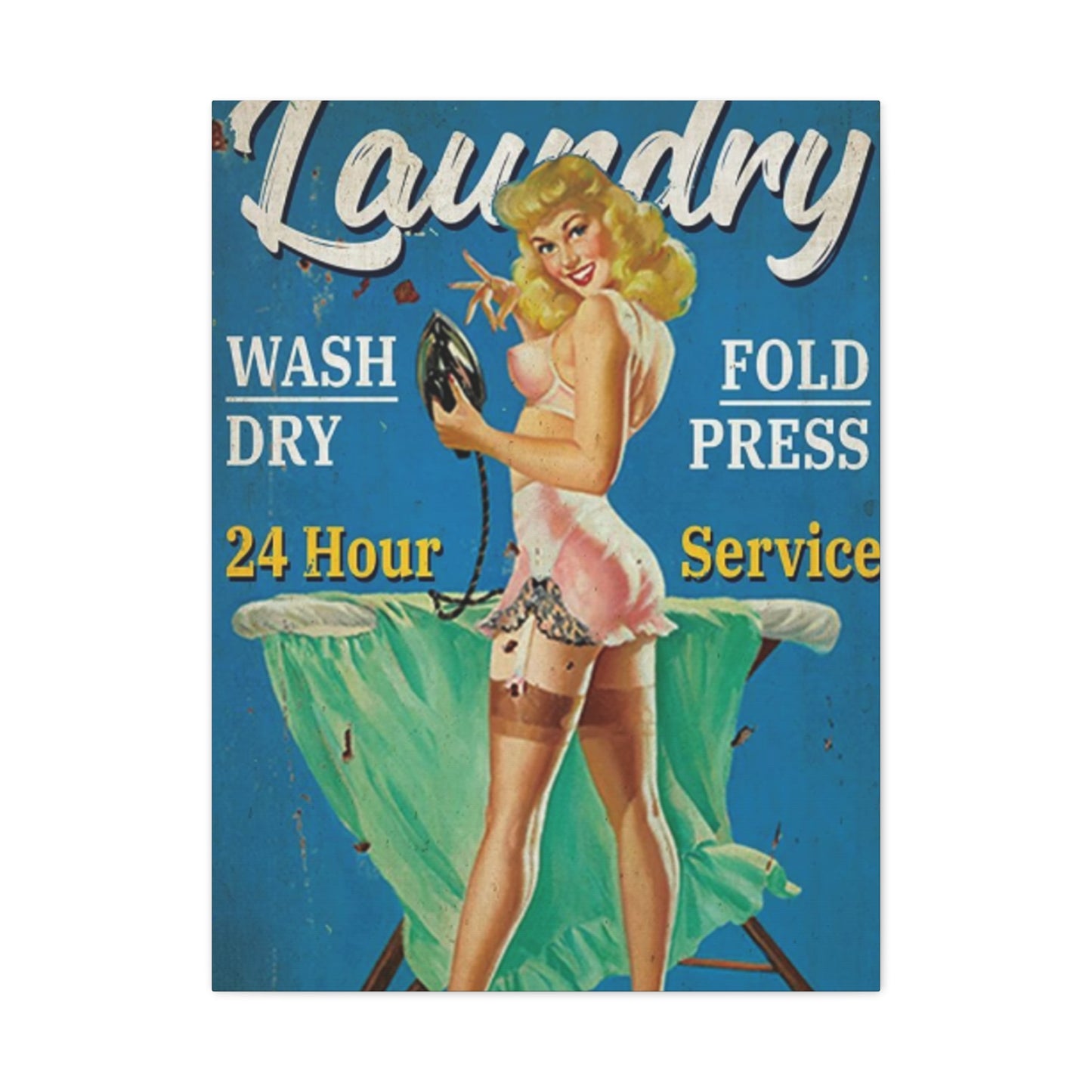 Advertisement Poster Laundry Wall Art & Canvas Prints