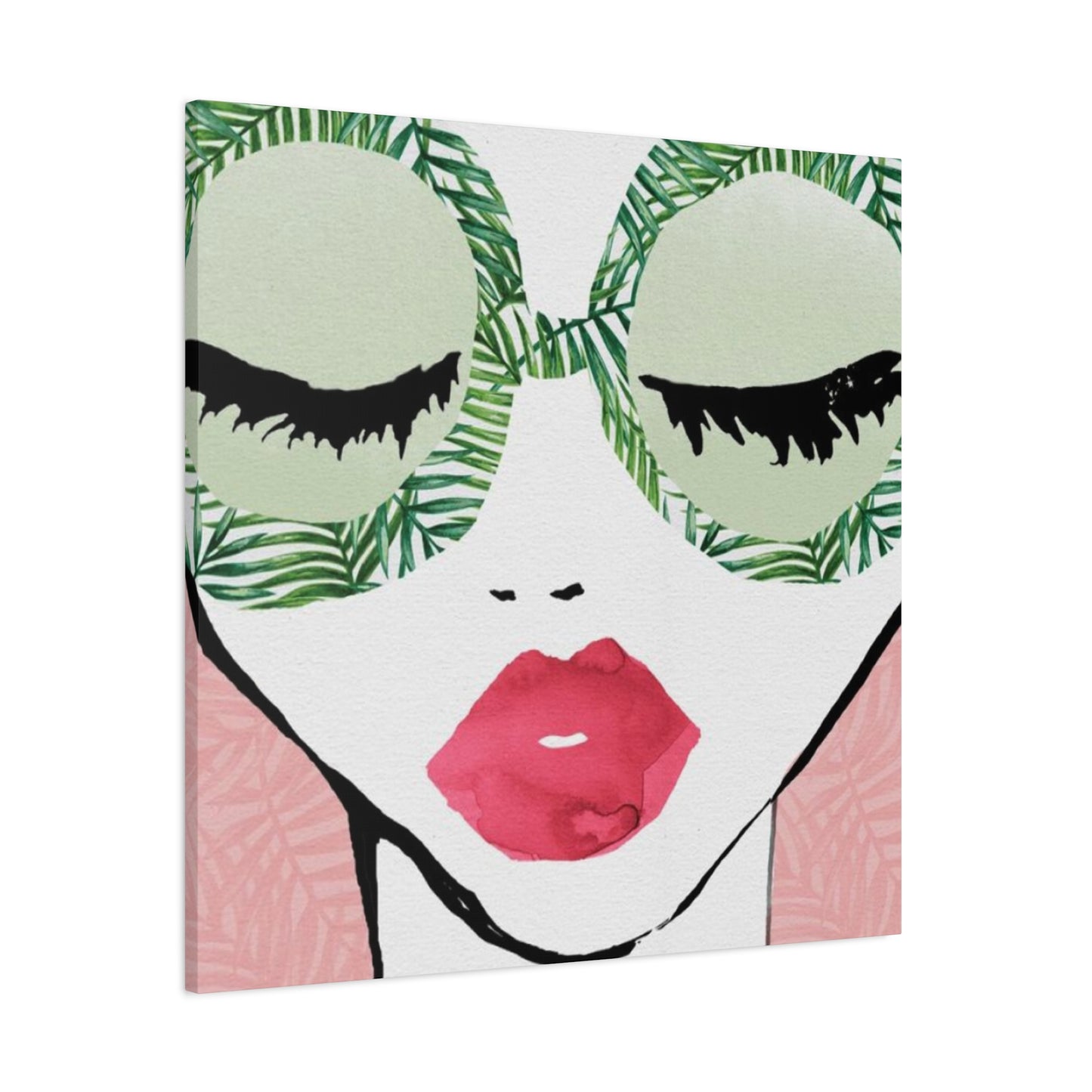 Pink Lips Model Painting Wall Art & Canvas Prints