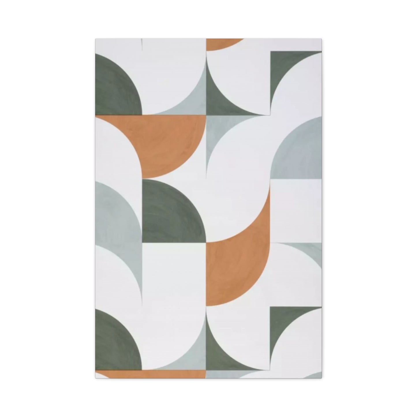 White & Olive Green Pattern Drawing Wall Art & Canvas Prints